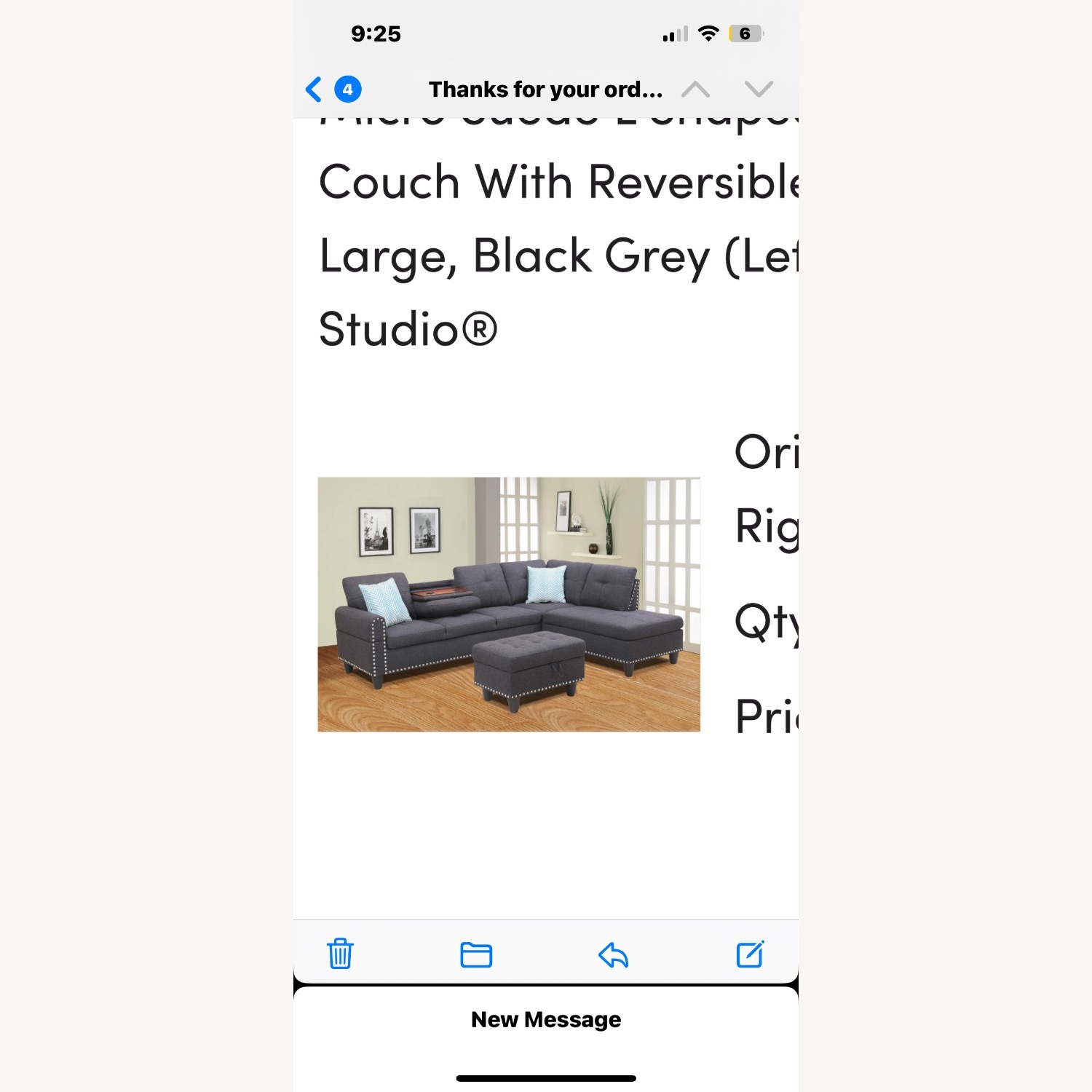 Modern Turfed Sectional with Storage Ottoman - image-4