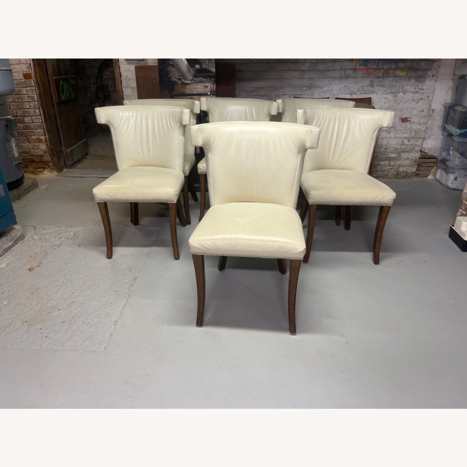 Williams Sonoma Regency Leather Dining Chairs - image-2