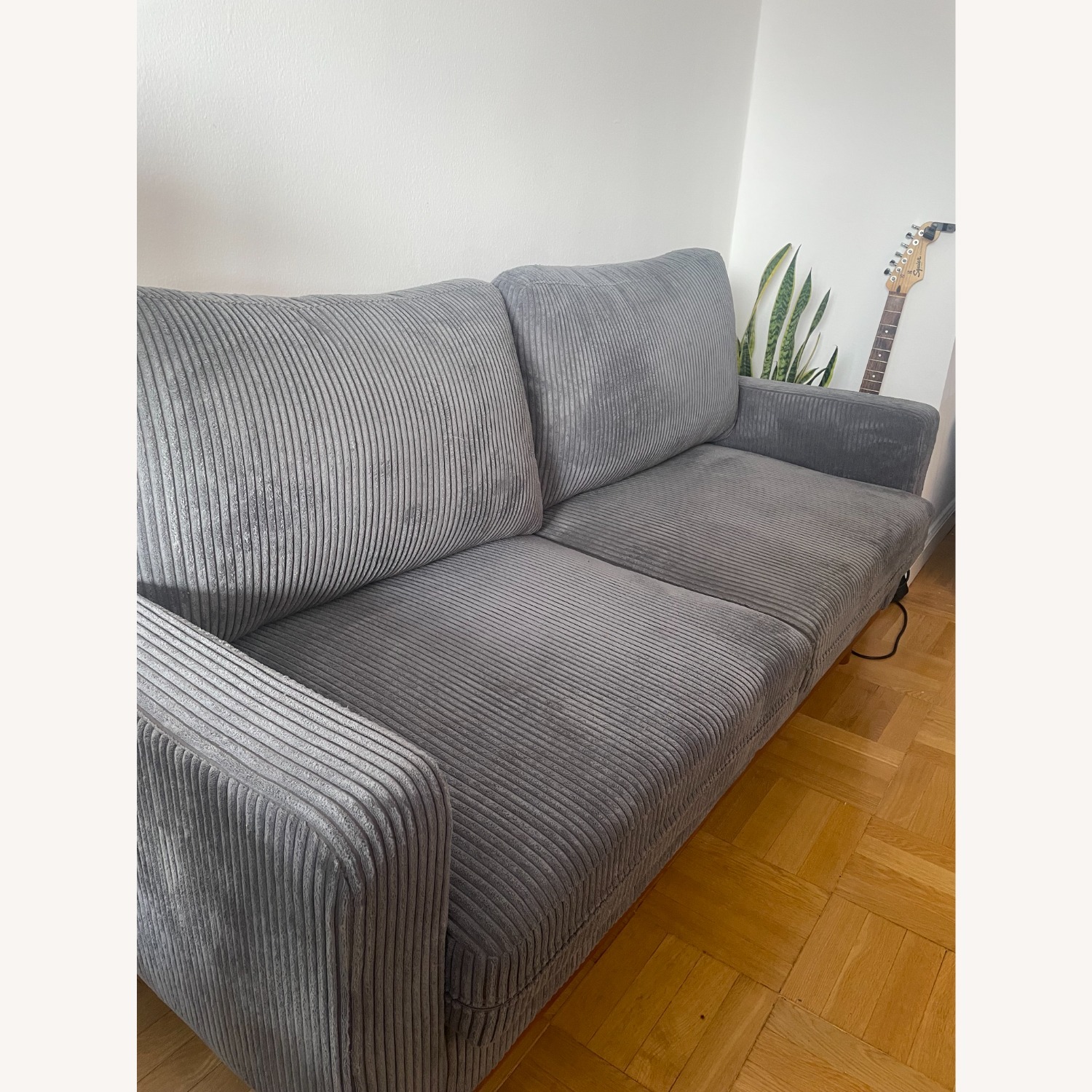 Grey Walmart Corduroy Loveseat - image-2