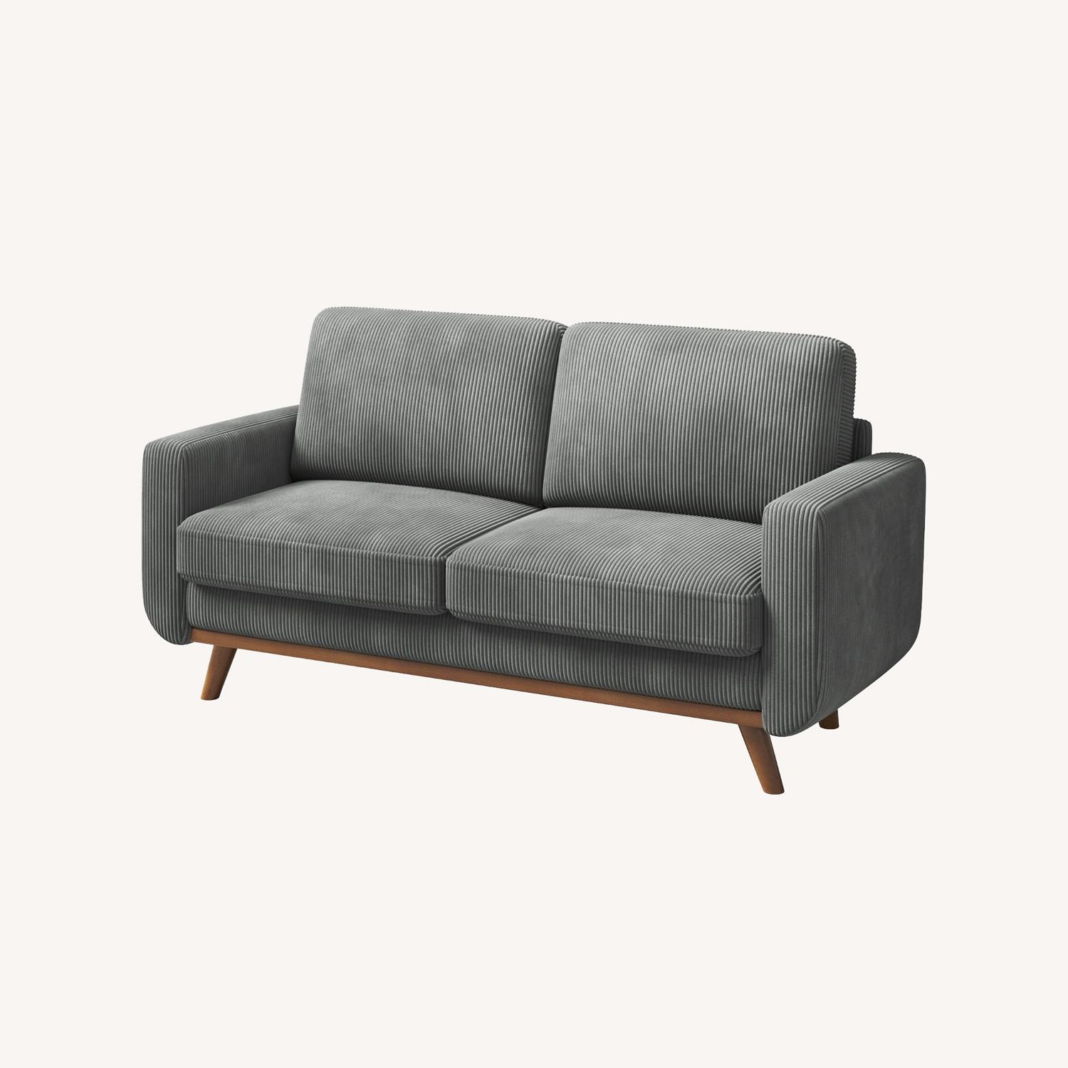 Grey Walmart Corduroy Loveseat - image-0