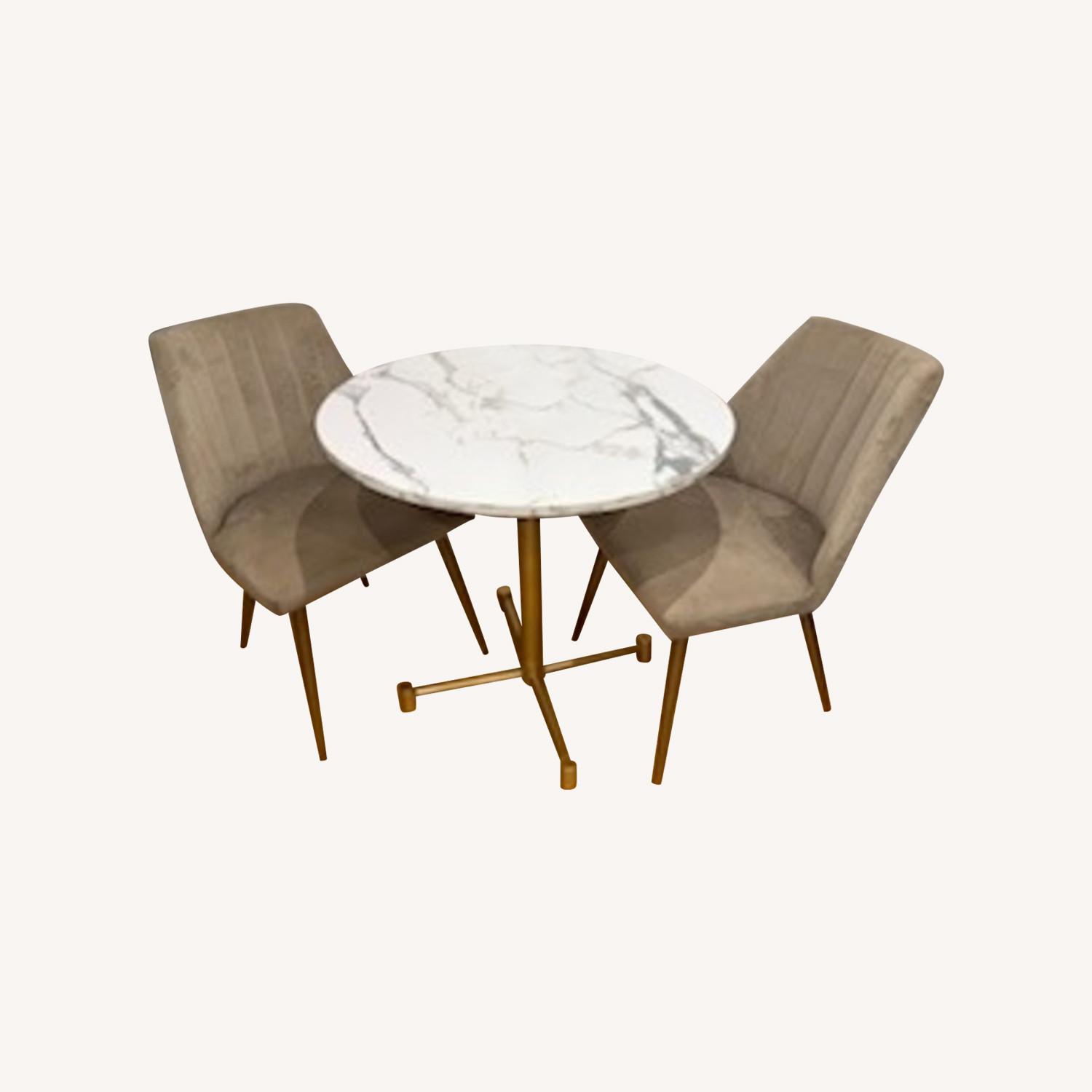 Luxury Bistro Table with Plush Velvet Chairs - image-0