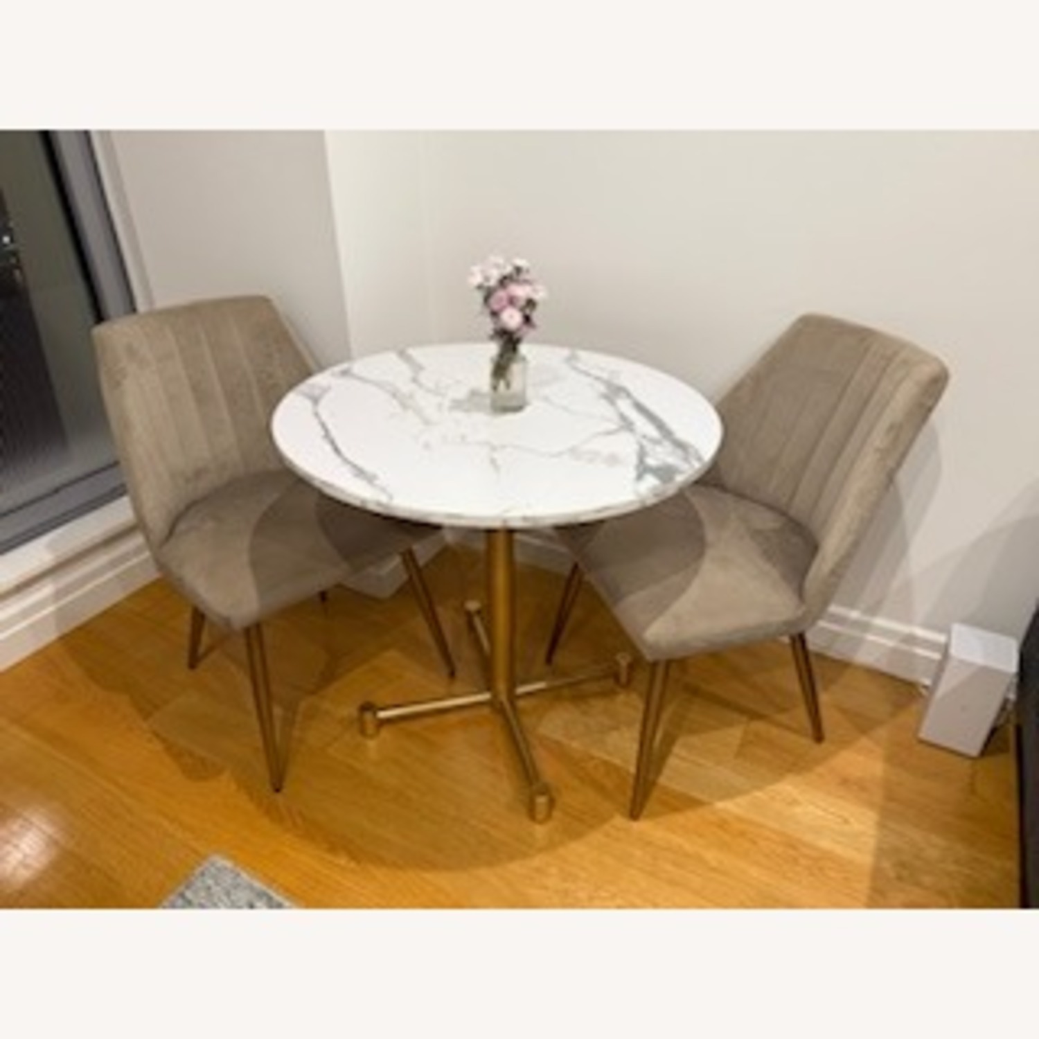 Luxury Bistro Table with Plush Velvet Chairs - image-3