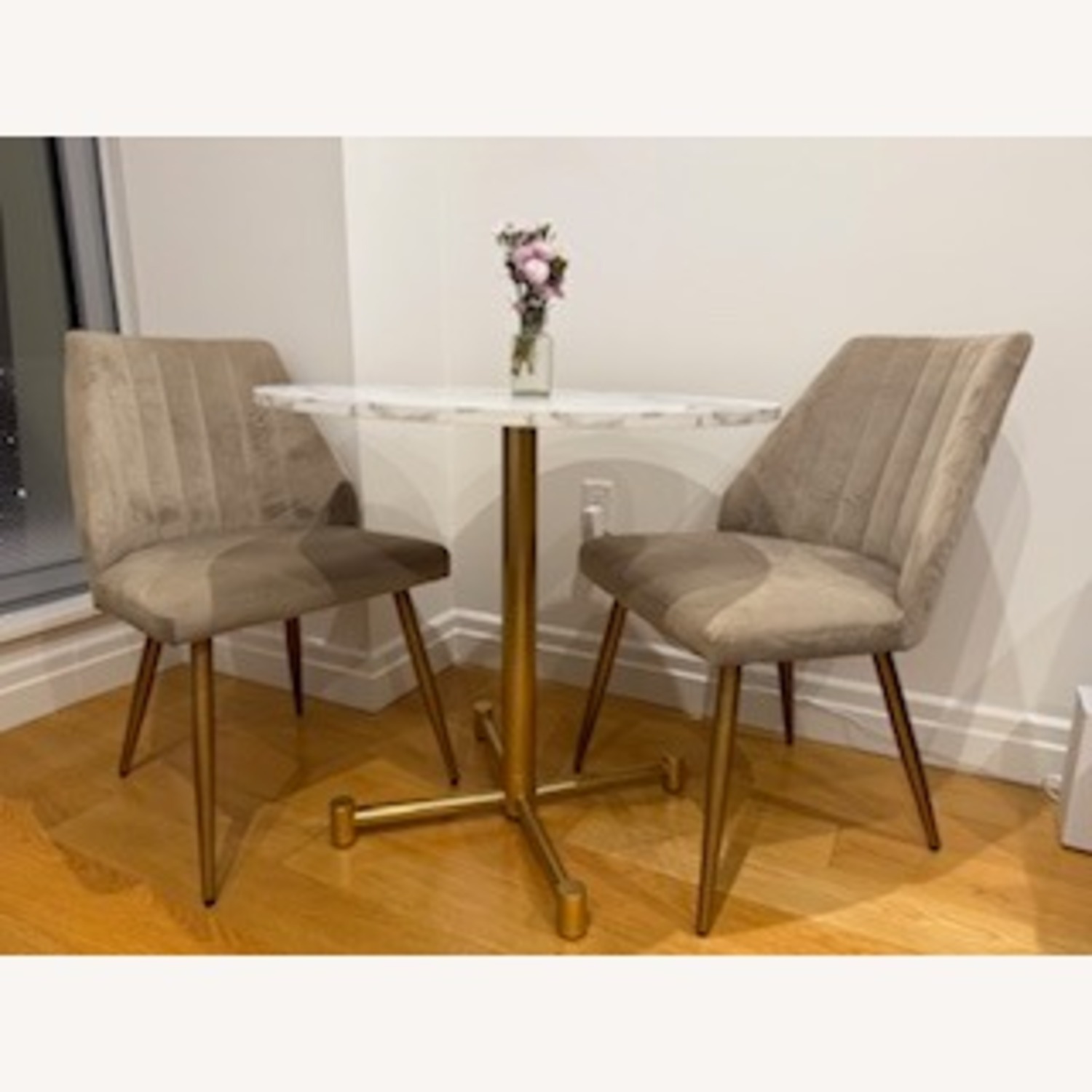 Luxury Bistro Table with Plush Velvet Chairs - image-1