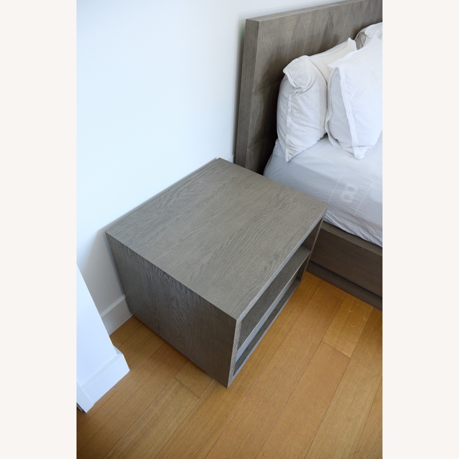 Restoration Hardware Grey Bezeir Open Nightstand - image-2