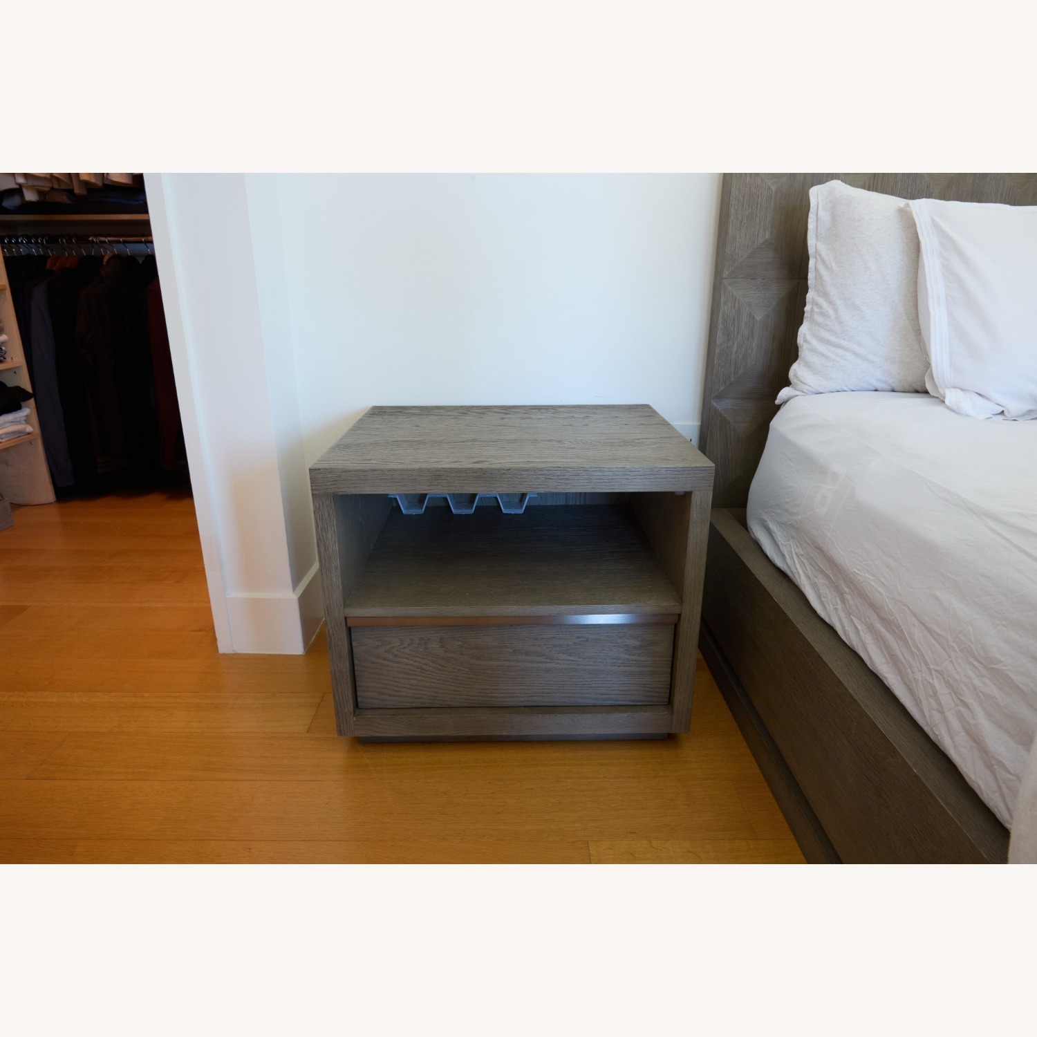 Restoration Hardware Grey Bezeir Open Nightstand - image-3