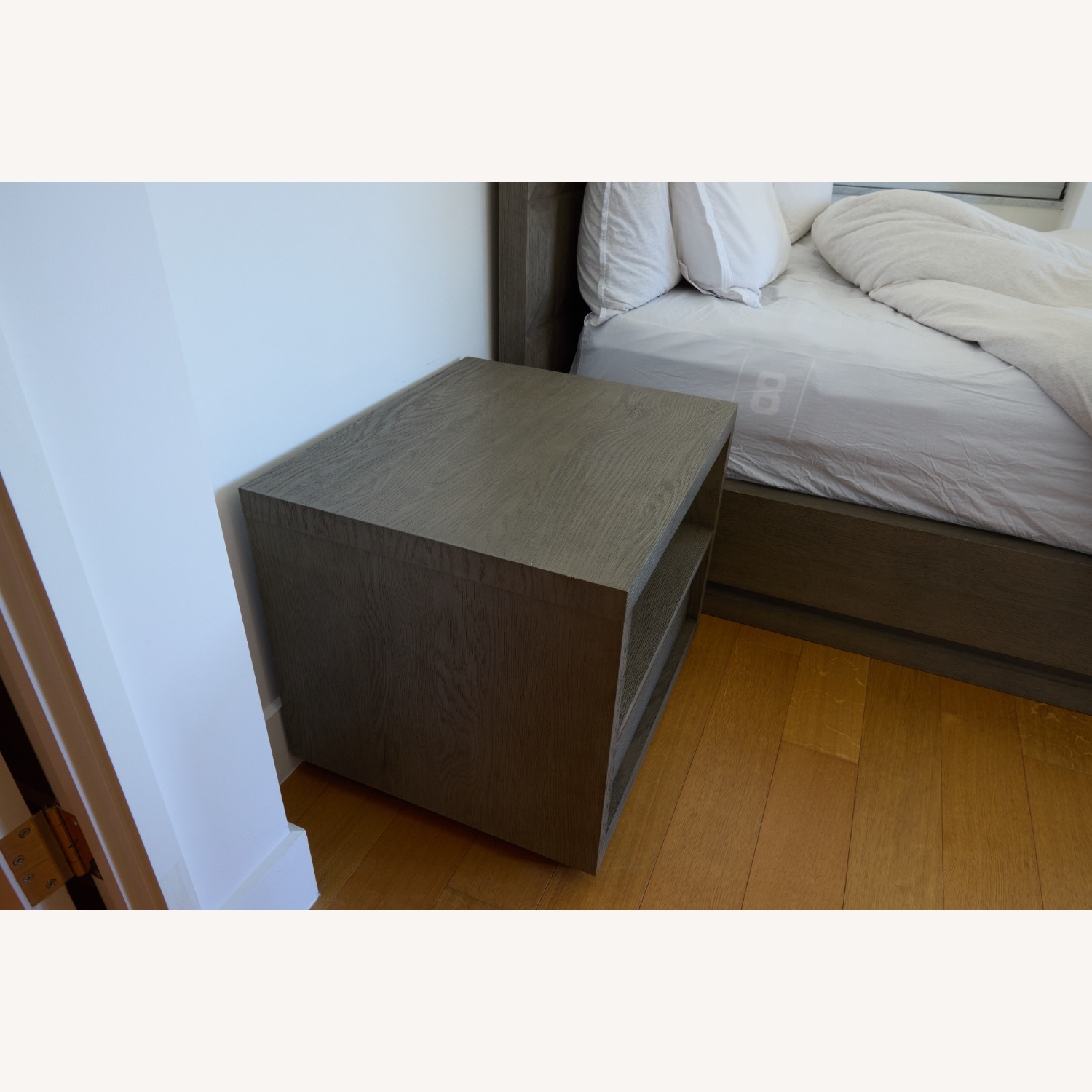 Restoration Hardware Grey Bezeir Open Nightstand - image-4