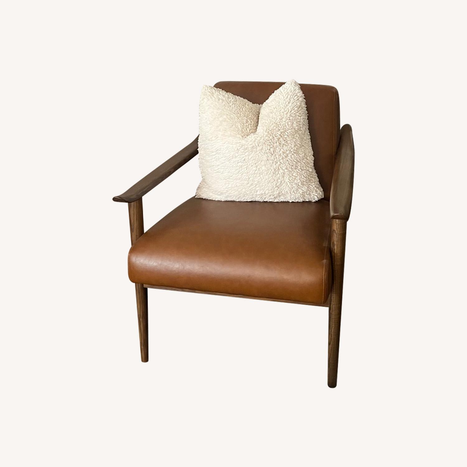 West Elm Mid Century Leather Chair - image-0