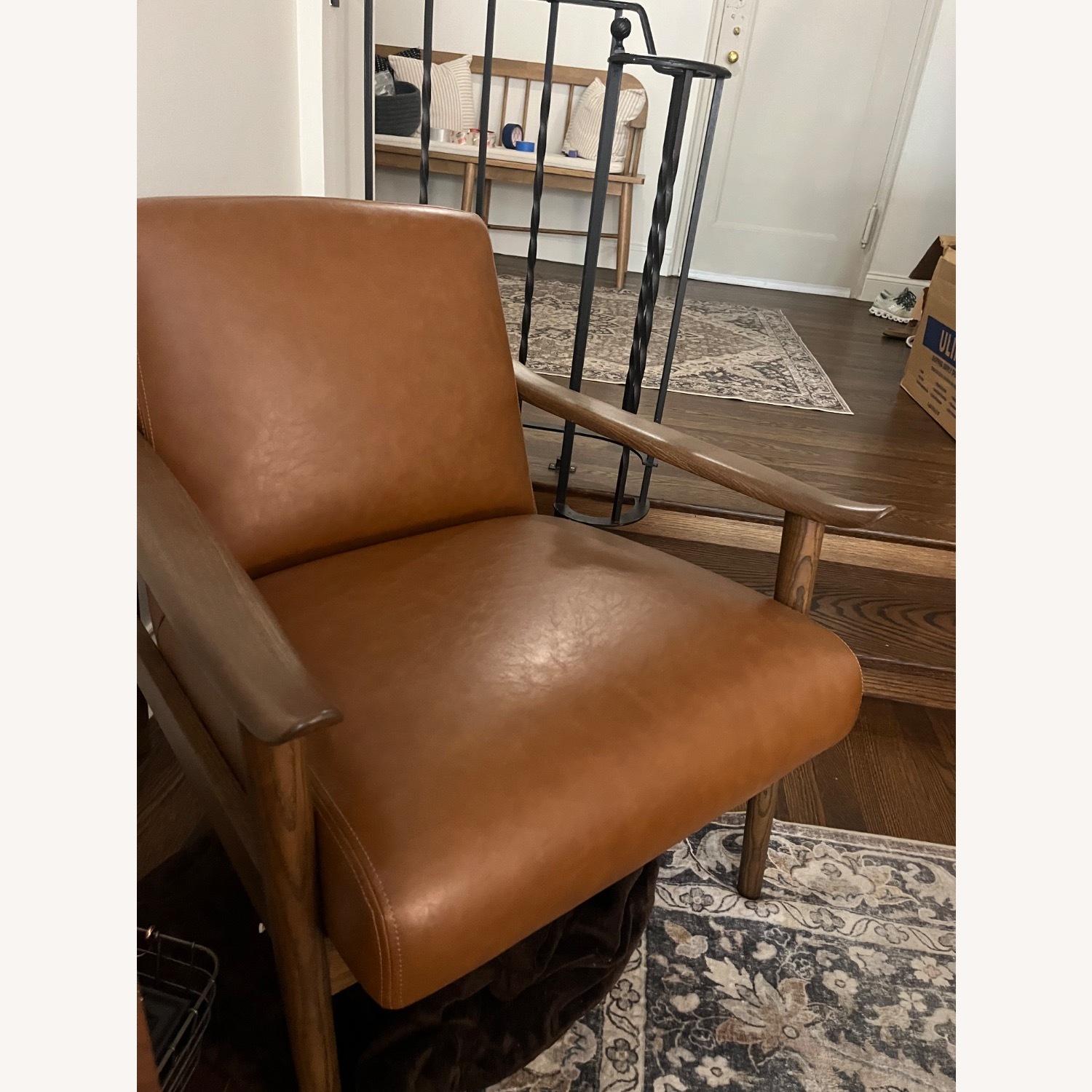 West Elm Mid Century Leather Chair - image-3