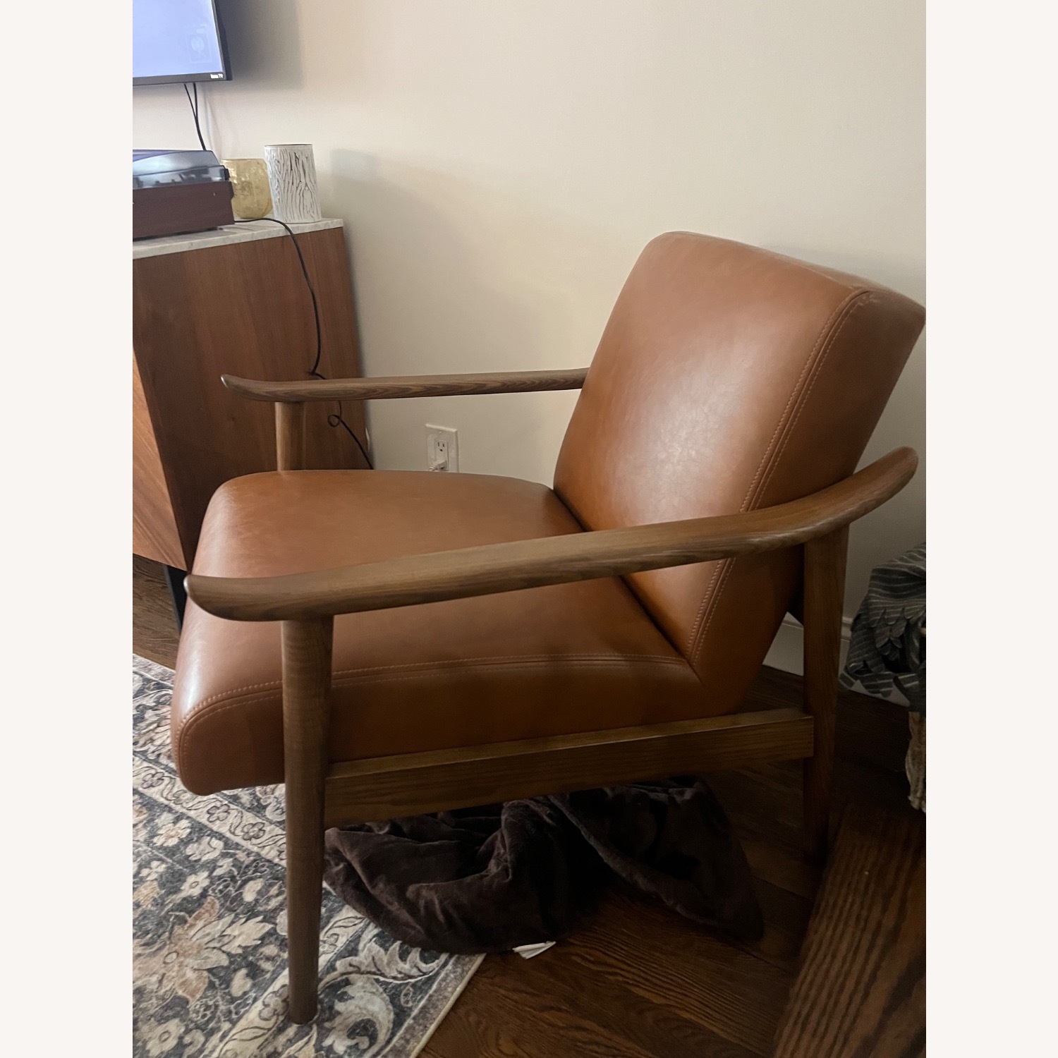 West Elm Mid Century Leather Chair - image-4