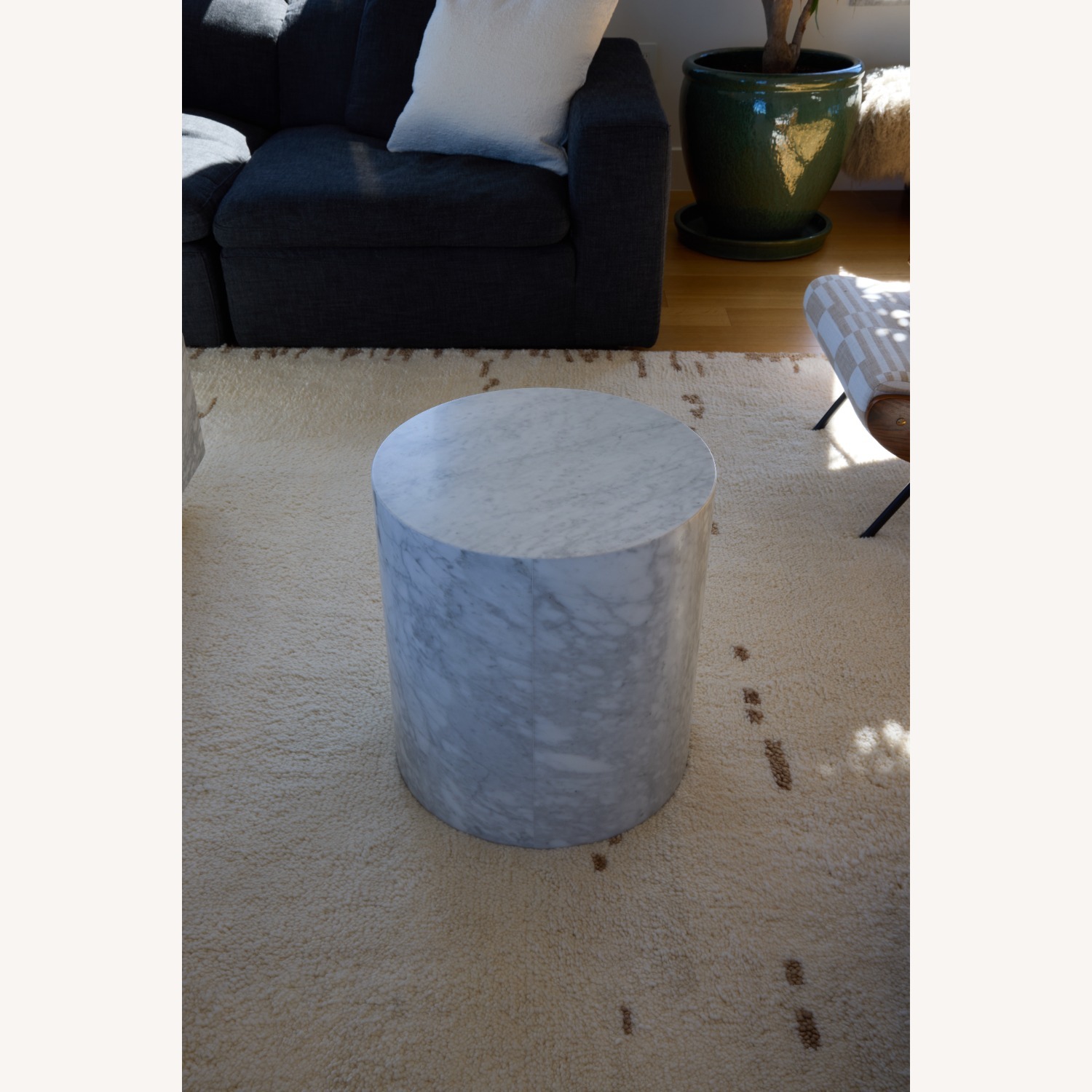 RH Marble Plinth Round Side Table - image-2