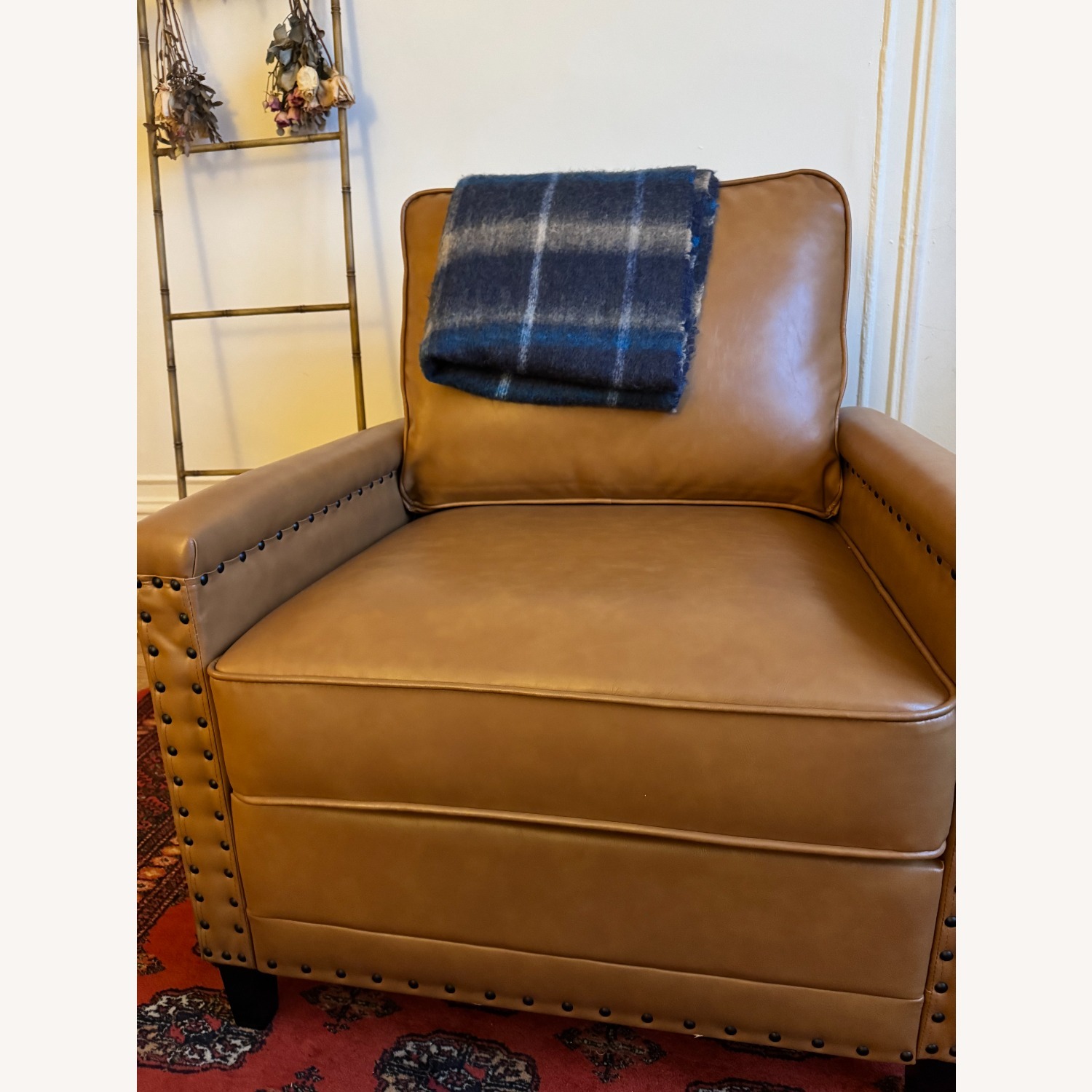 2 Moday Ashton Faux Leather Arm Chairs (Tan) - image-1