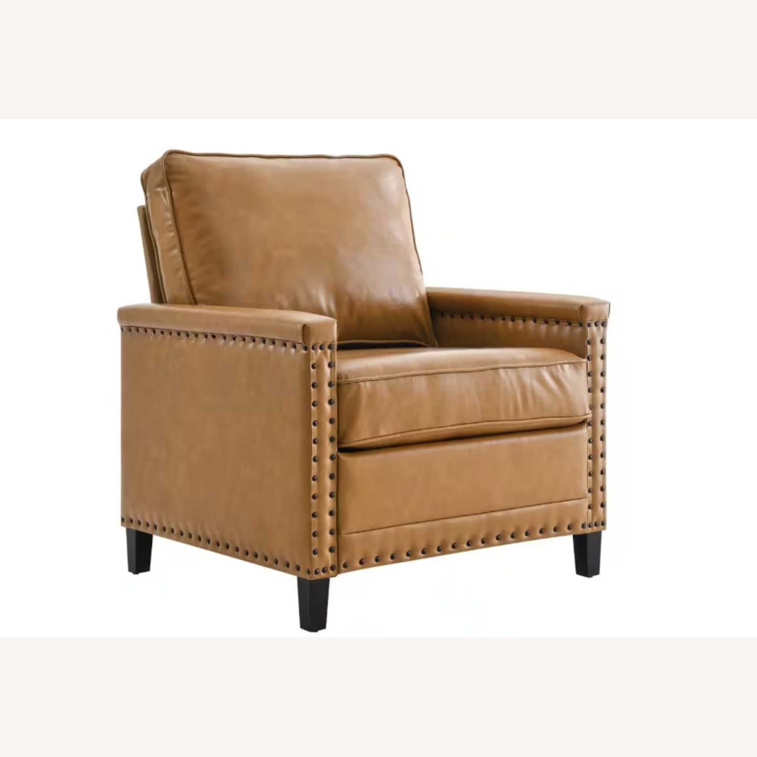 2 Moday Ashton Faux Leather Arm Chairs (Tan) - image-4