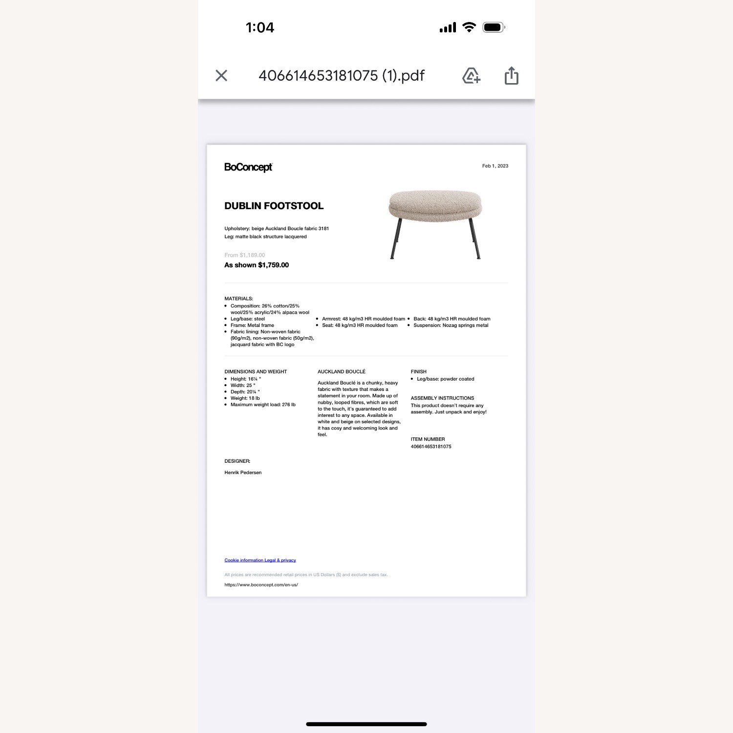 BoConcept Dublin Lounge Chair - image-1