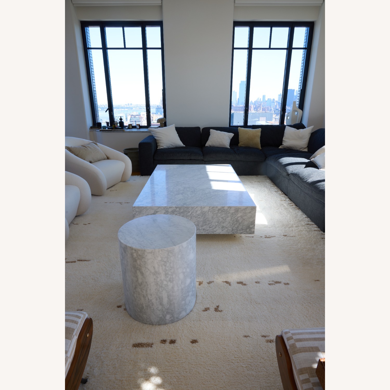 Restoration Hardware Marble Plinth Coffee Table - image-7