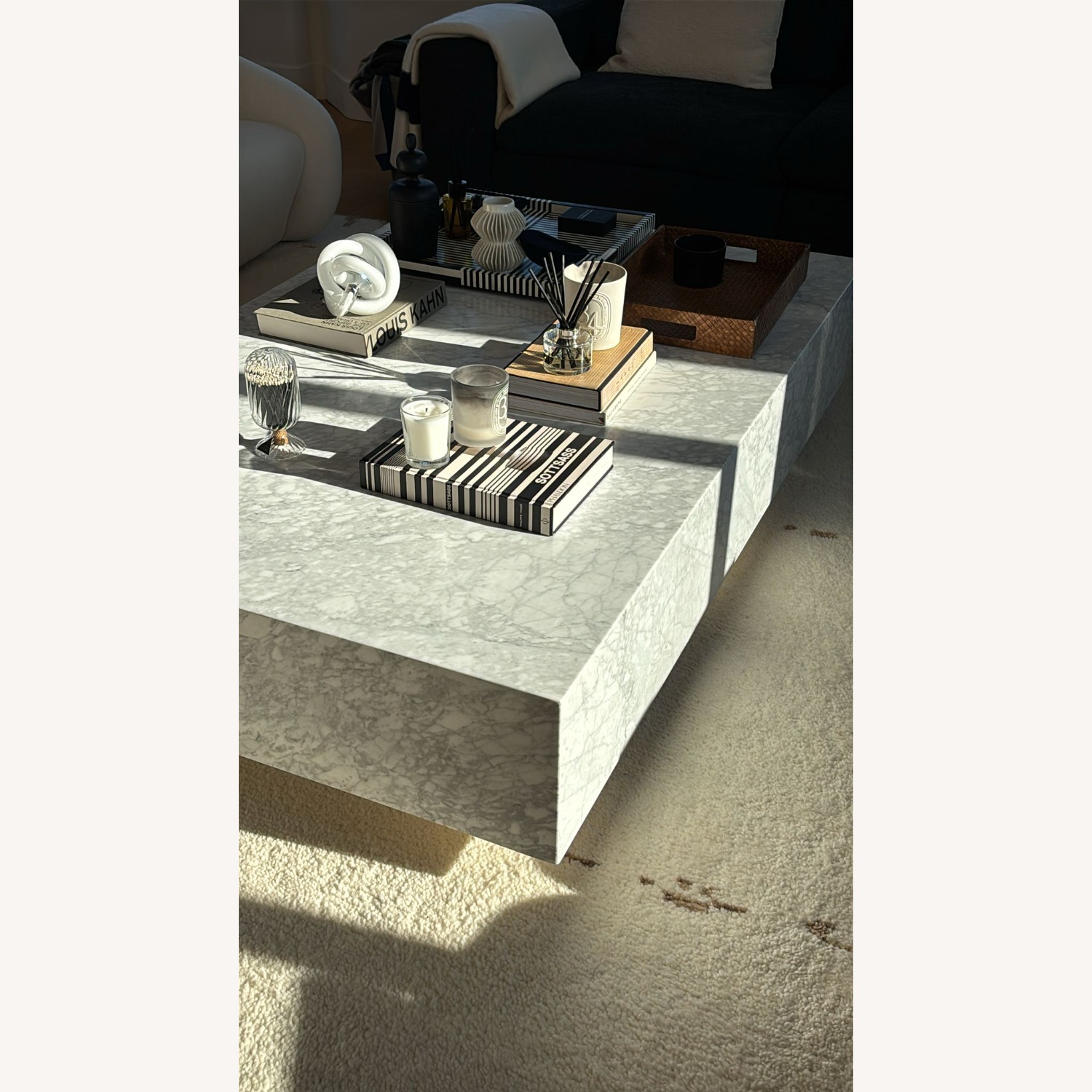 Restoration Hardware Marble Plinth Coffee Table - image-4
