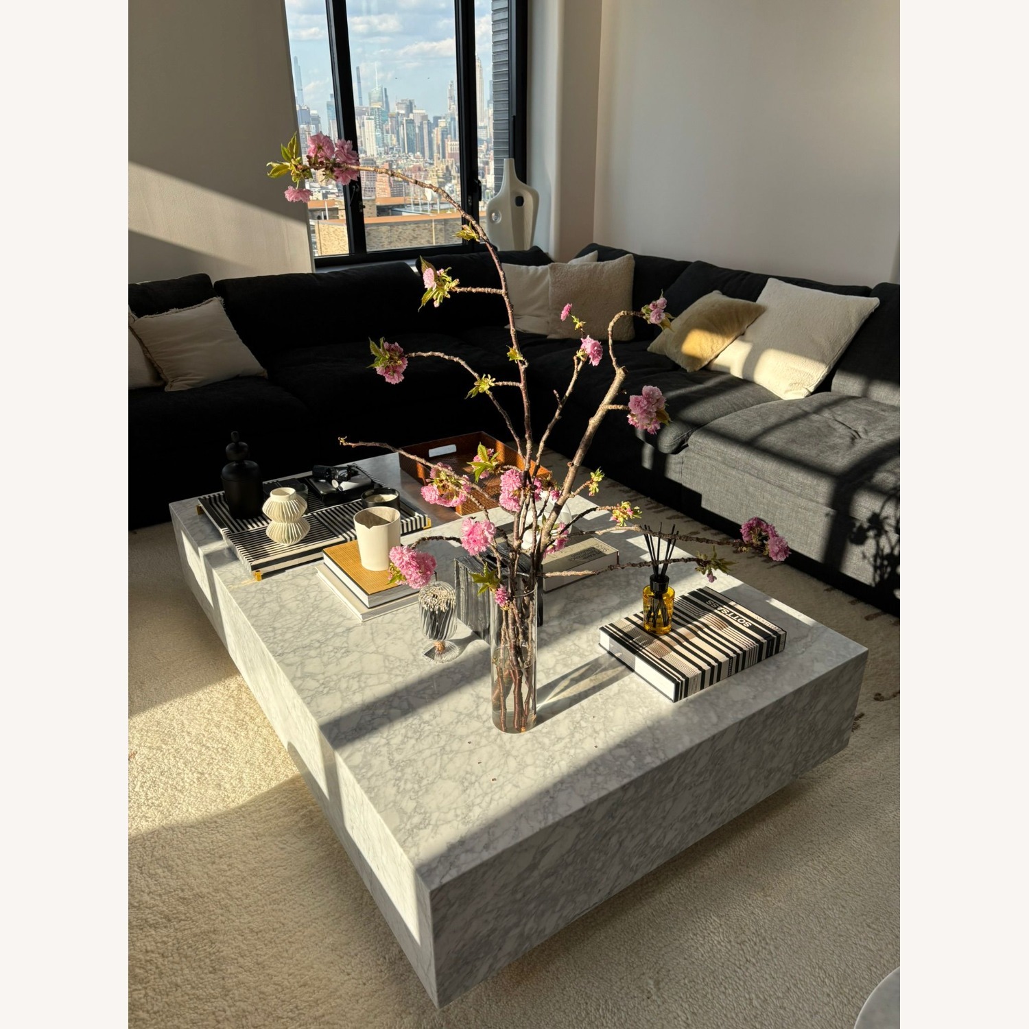 Restoration Hardware Marble Plinth Coffee Table - image-3