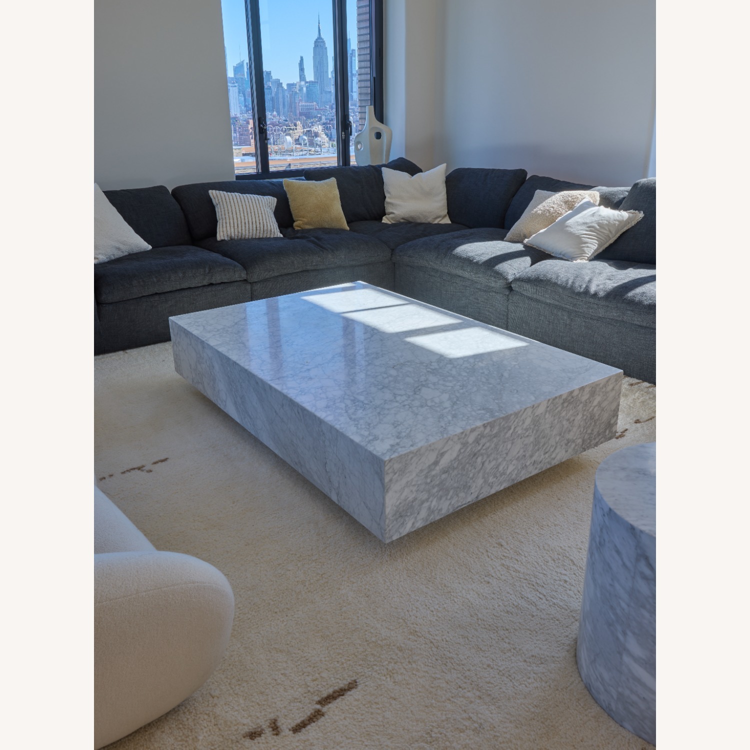 Restoration Hardware Marble Plinth Coffee Table - image-2