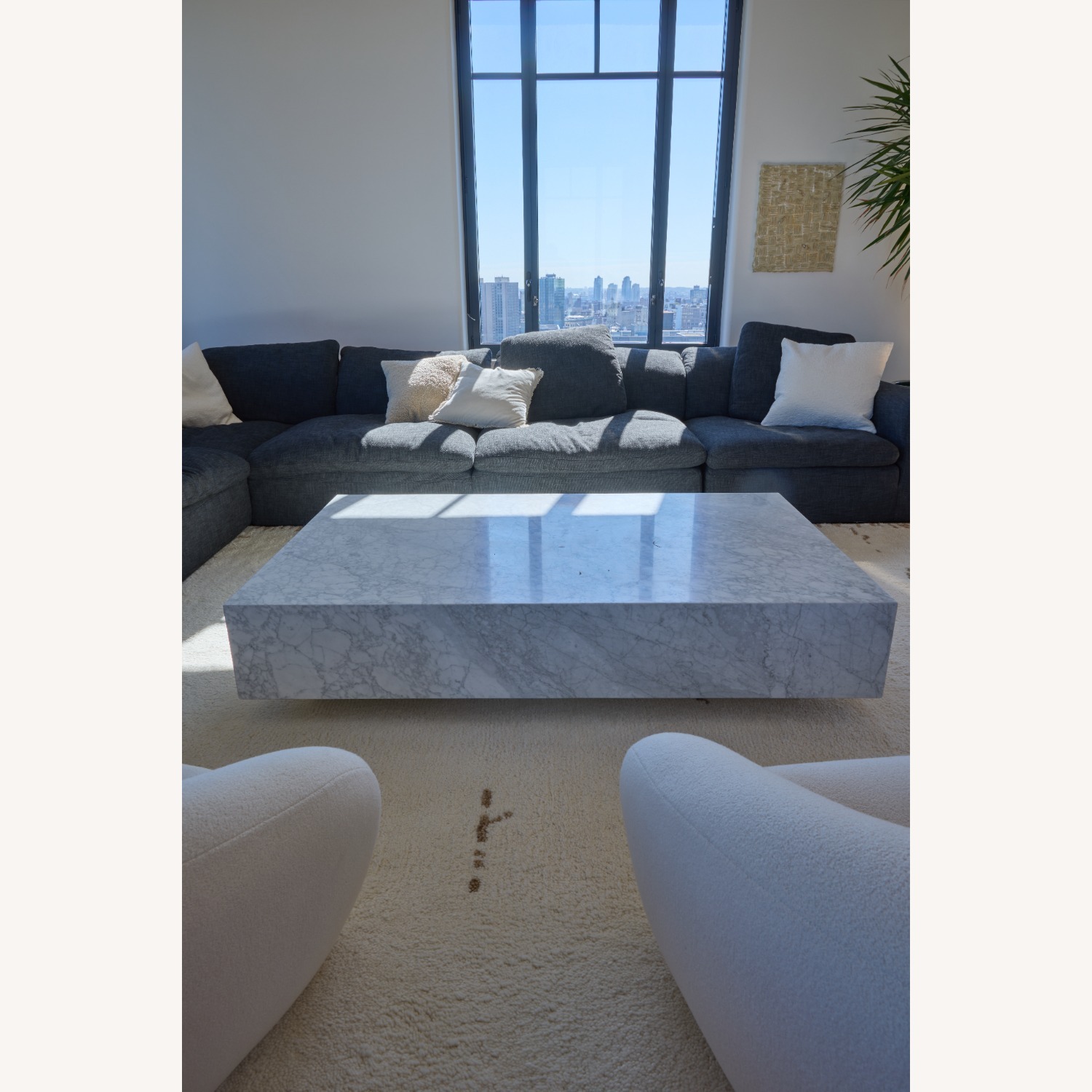 Restoration Hardware Marble Plinth Coffee Table - image-5