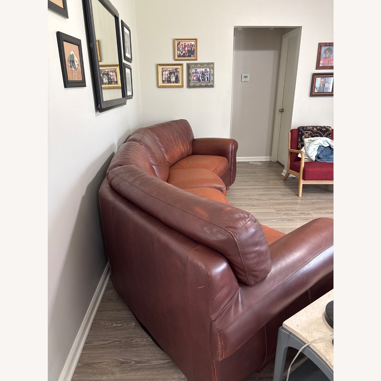 Brown Leather 2 Piece Sectional - image-2