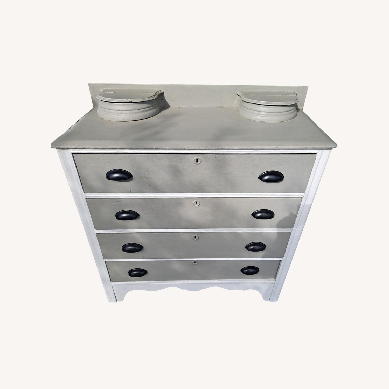 Vintage Gray Dresser, Distressed - image-0