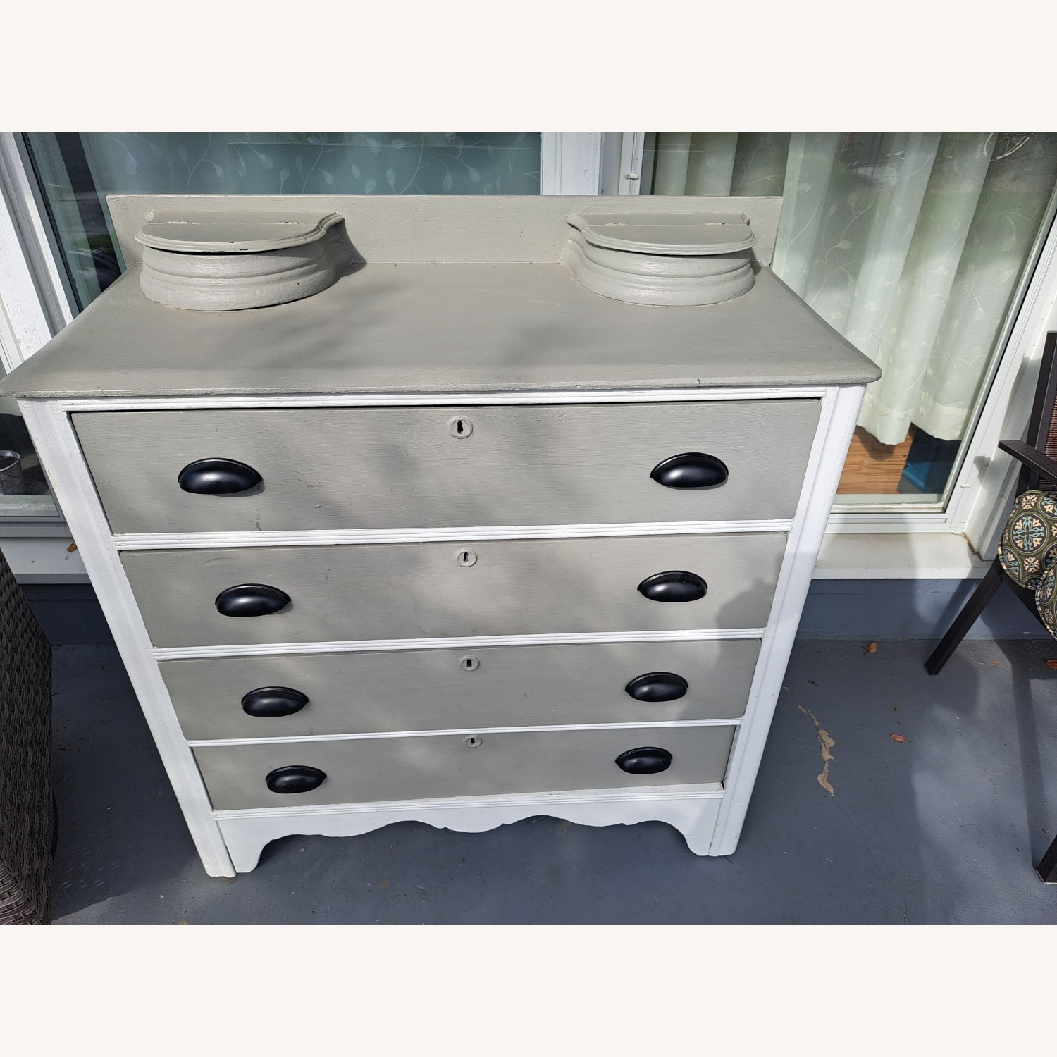Vintage Gray Dresser, Distressed - image-1