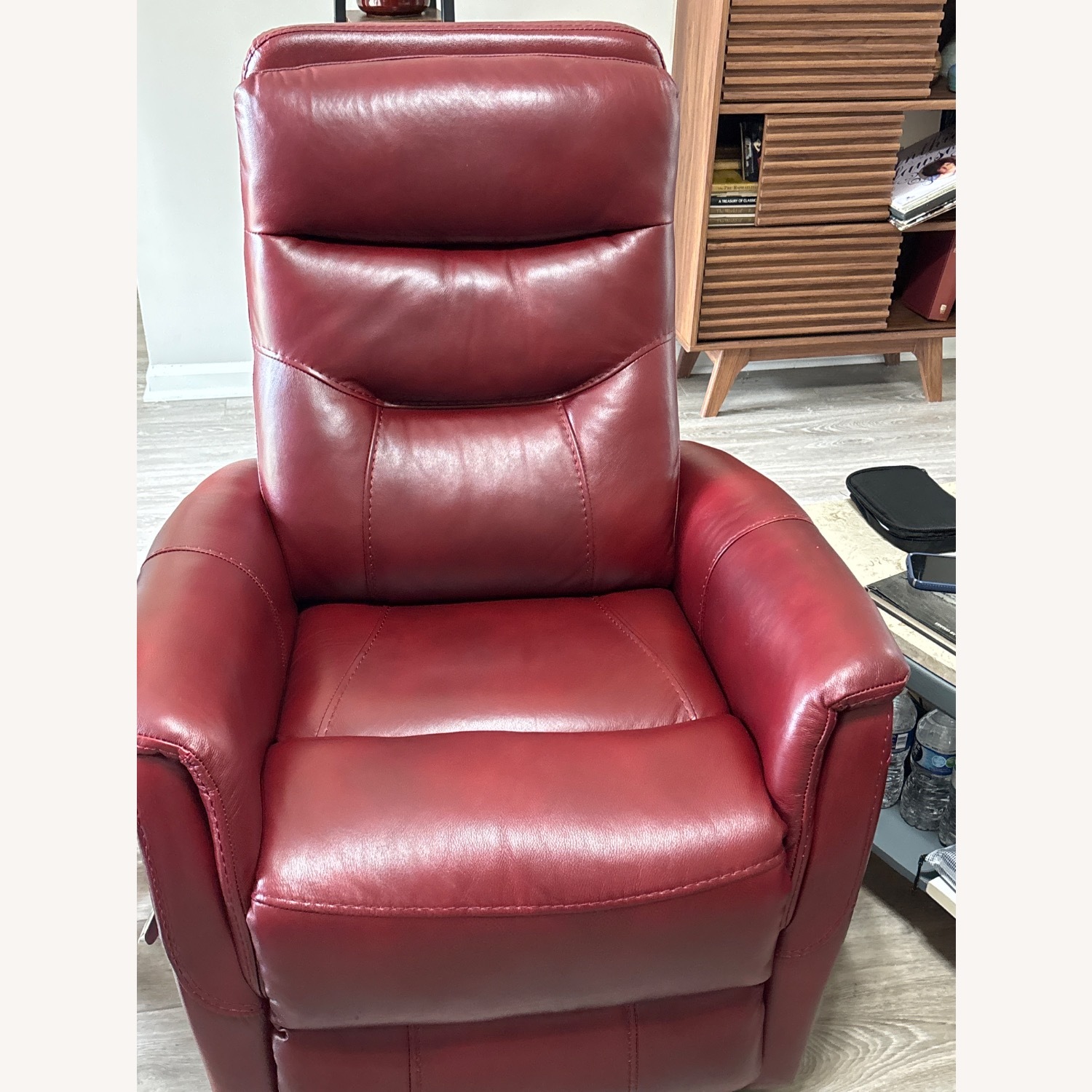 Red Leather Recliner - image-1
