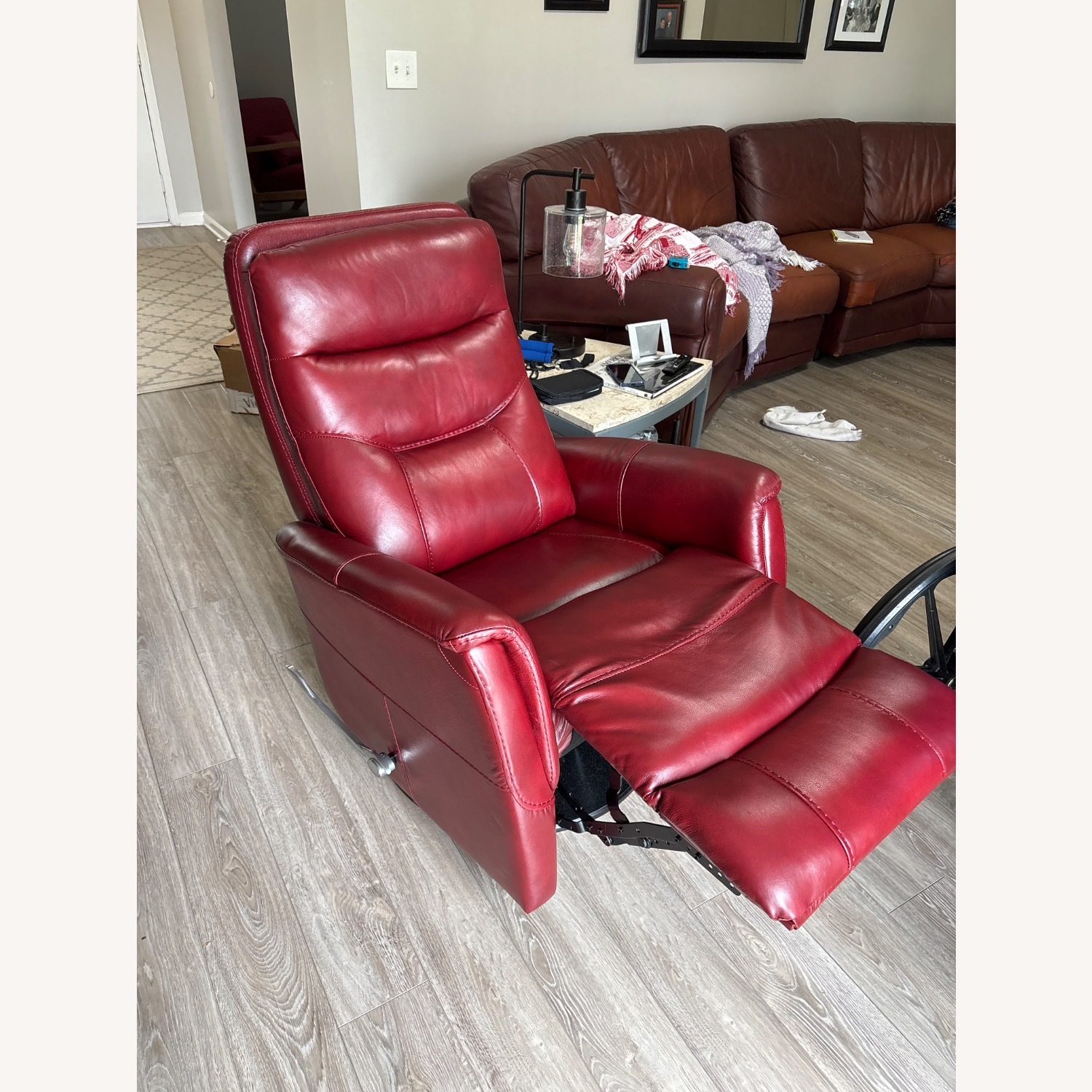 Red Leather Recliner - image-3