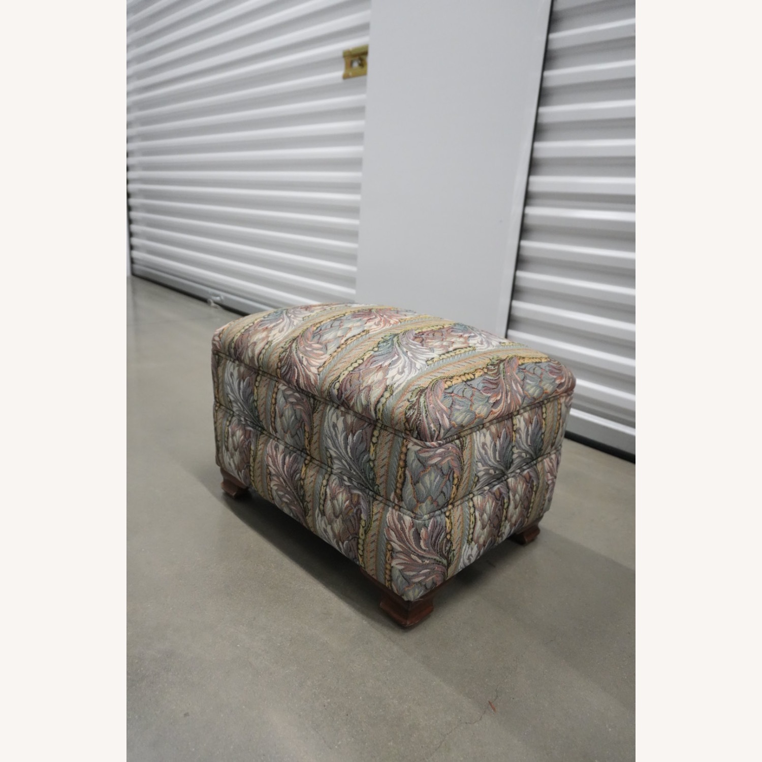 Vintage Wooden Armchair & Matching Ottoman - image-8