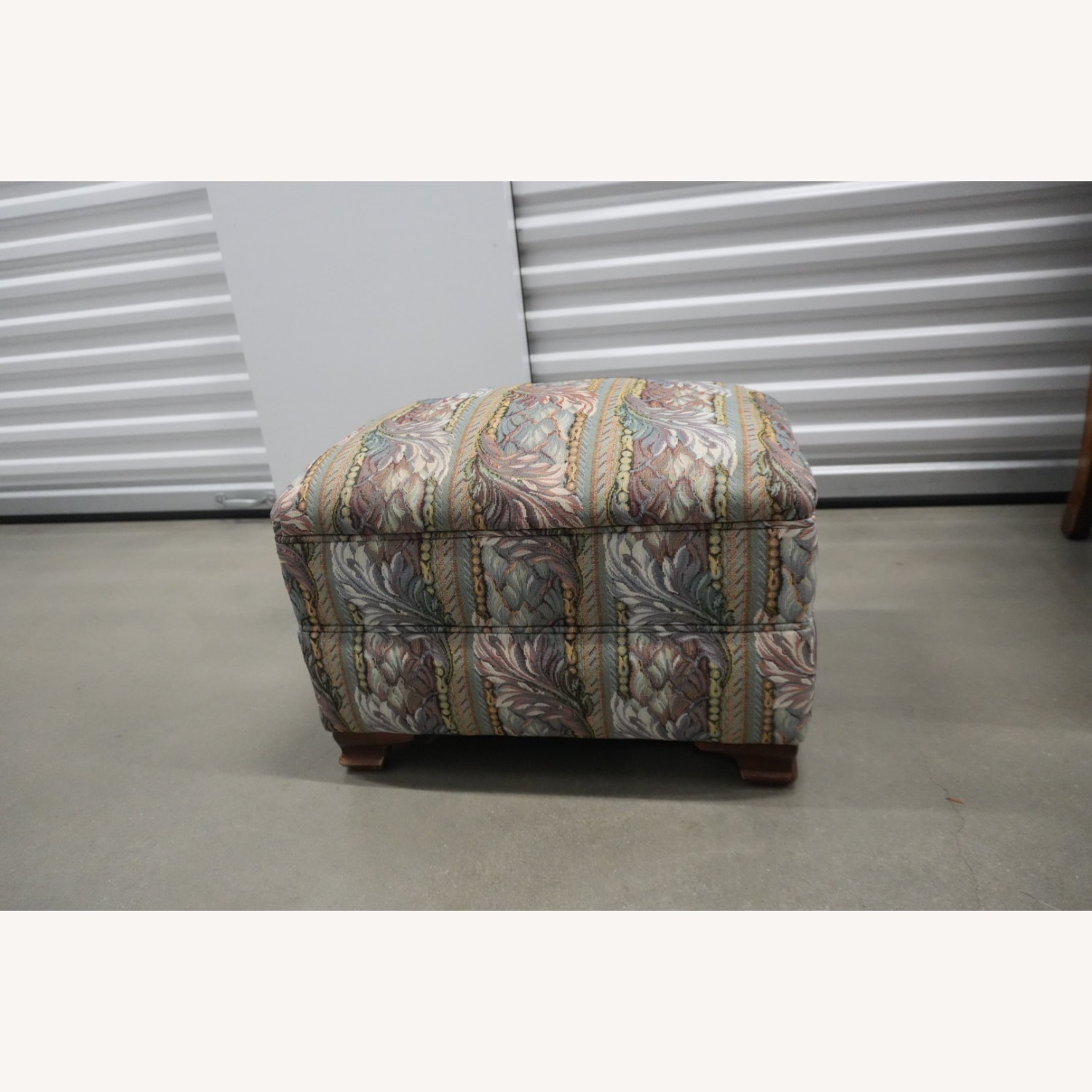 Vintage Wooden Armchair & Matching Ottoman - image-6