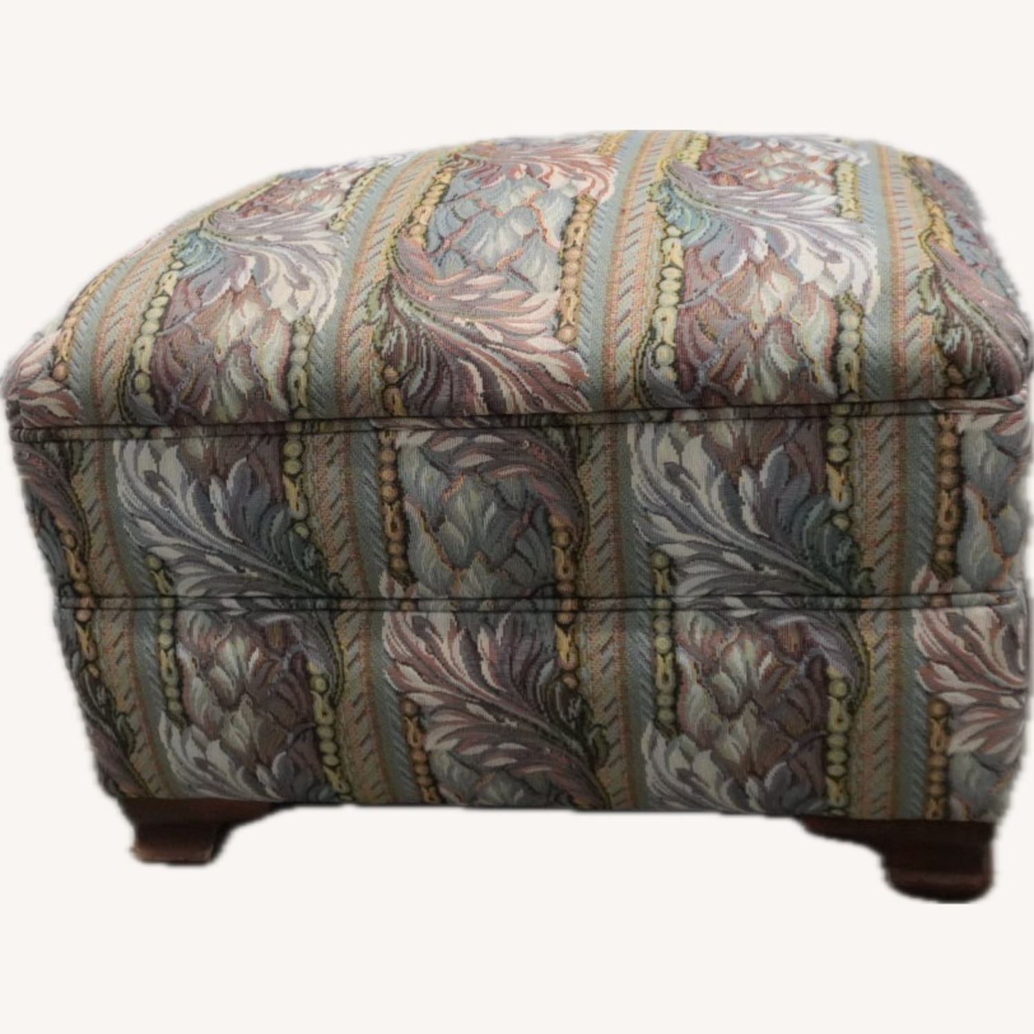 Vintage Wooden Armchair & Matching Ottoman - image-2