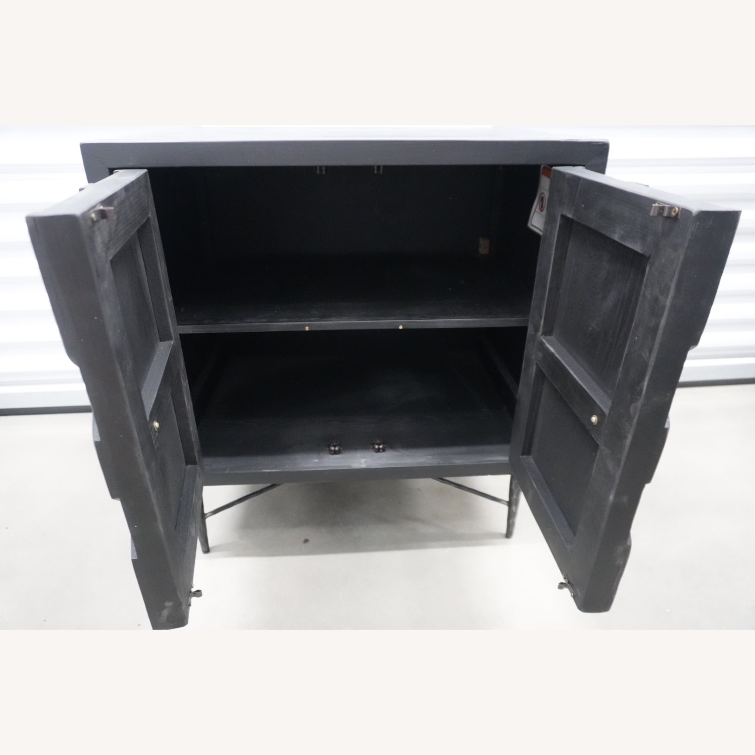 Black Geometric Front Accent Cabinet - image-3
