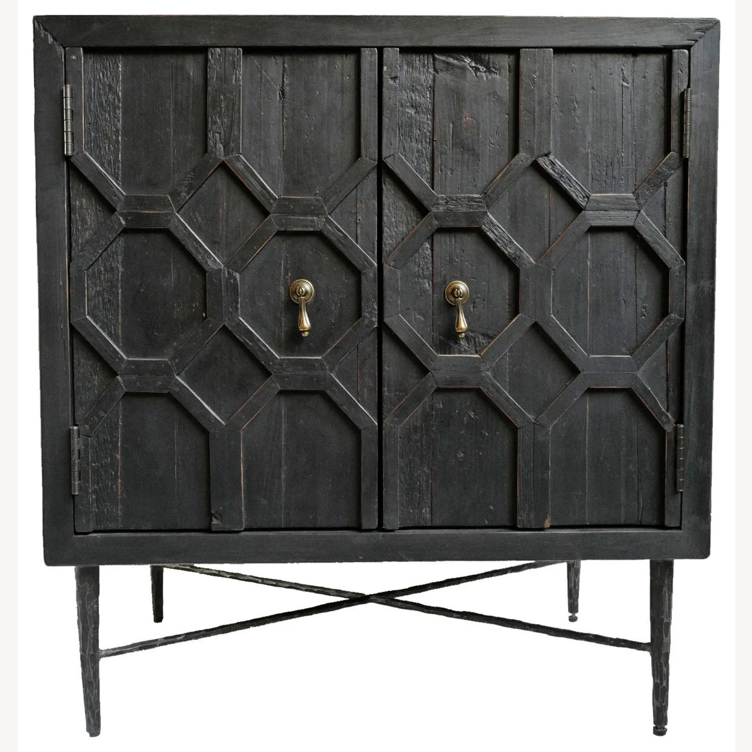 Black Geometric Front Accent Cabinet - image-0