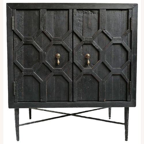 Used Black Geometric Front Accent Cabinet for sale on AptDeco