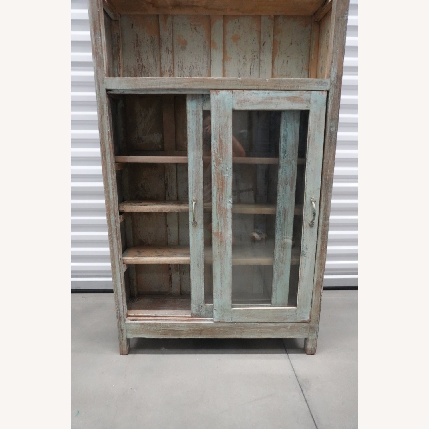Rustic Distressed Glass Door Cabinet / Bookshelf - image-4