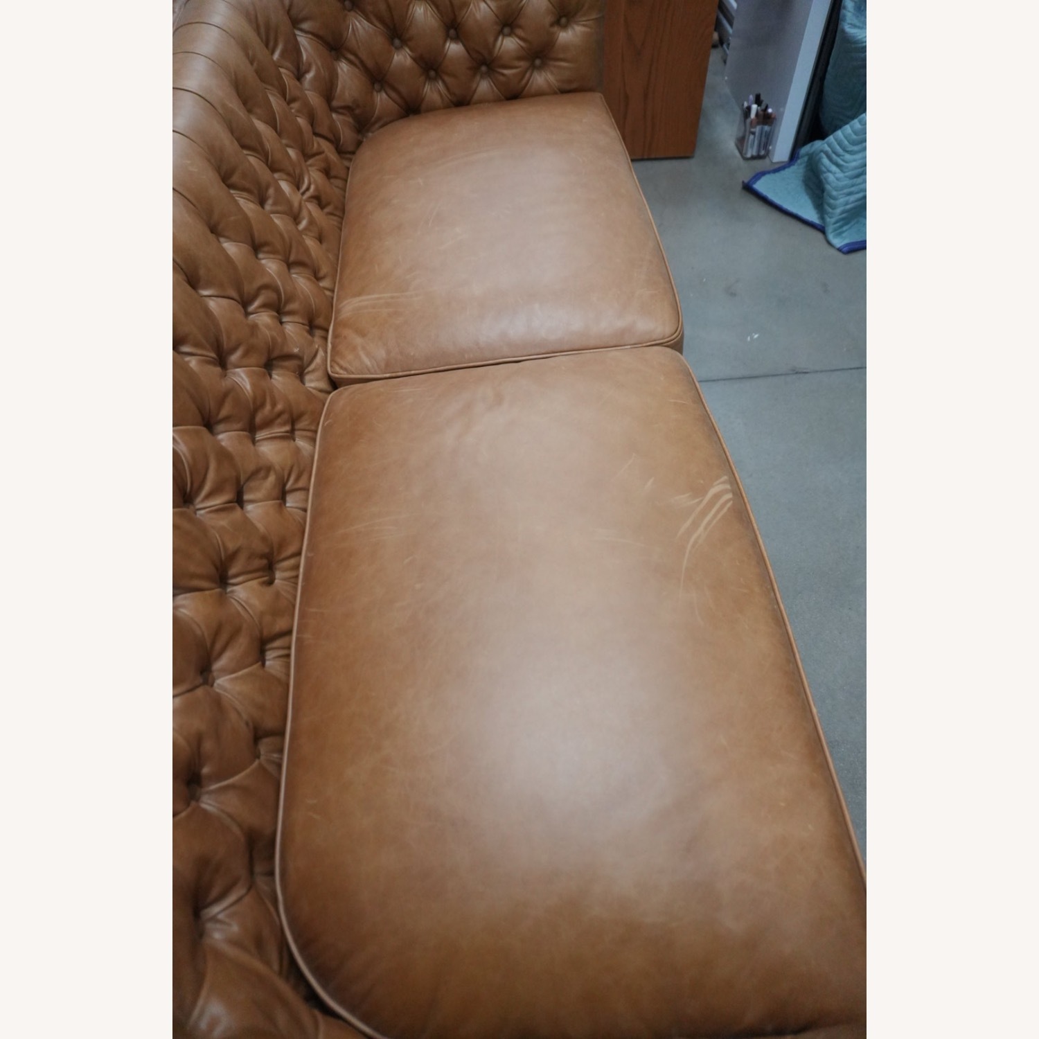 Mid-Century Modern Tufted Leather Sofa - image-5