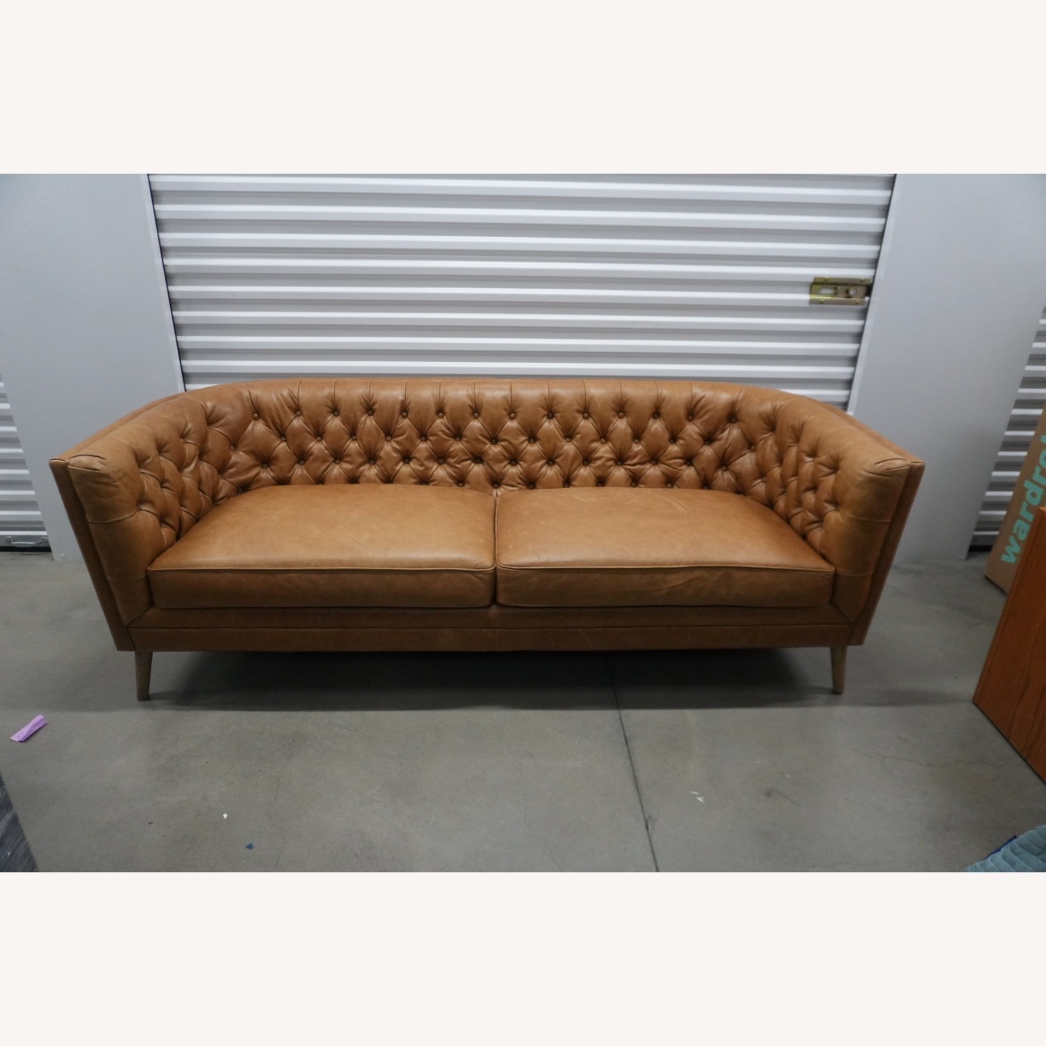 Mid-Century Modern Tufted Leather Sofa - image-6