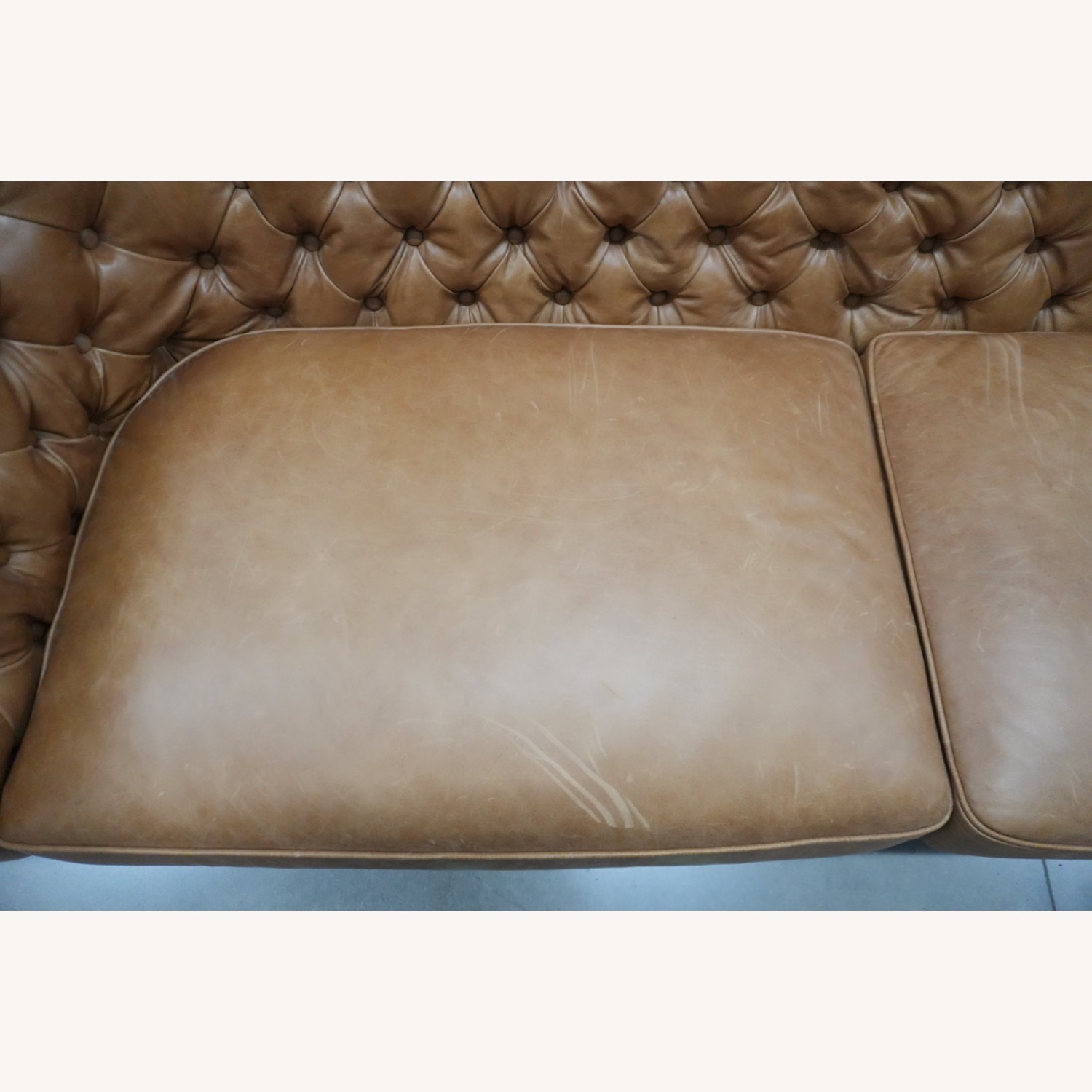 Mid-Century Modern Tufted Leather Sofa - image-3