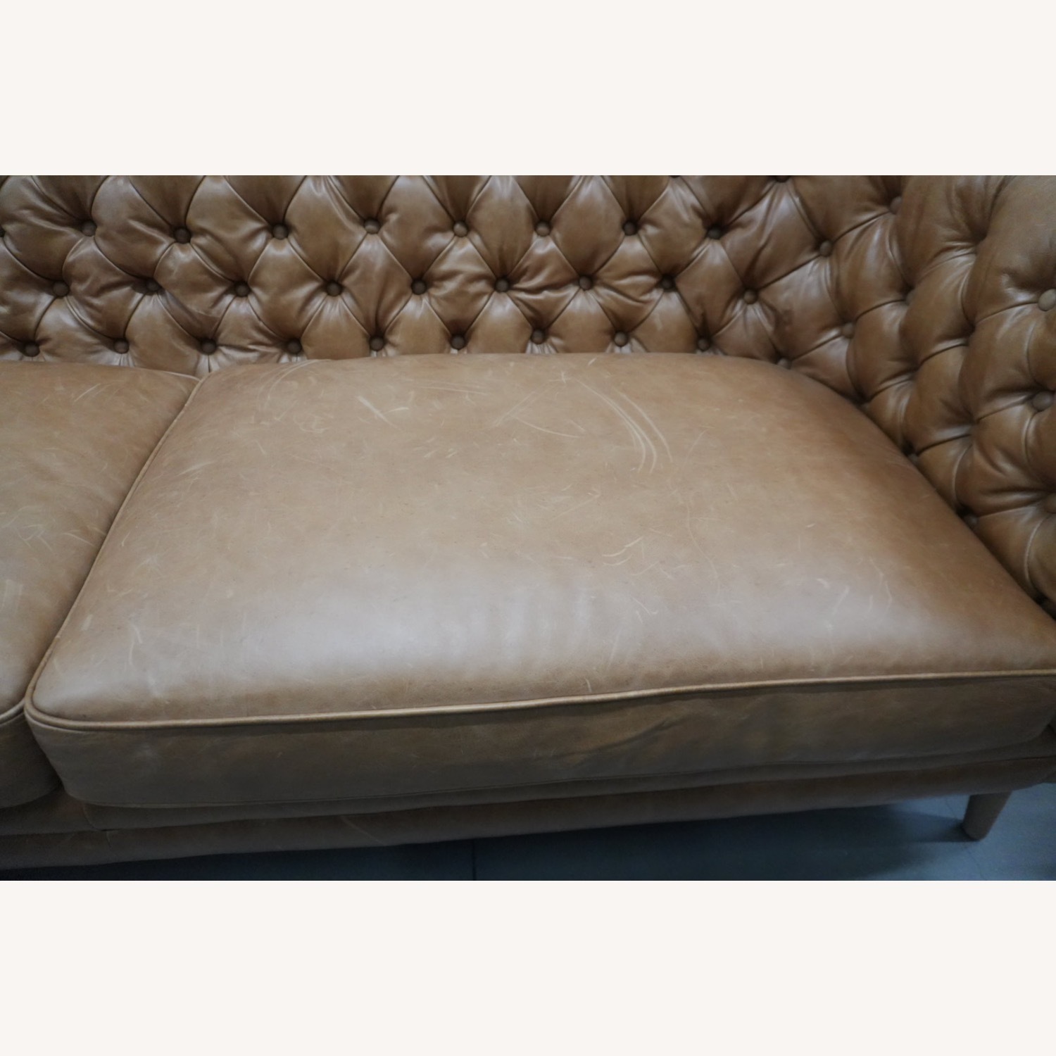 Mid-Century Modern Tufted Leather Sofa - image-4