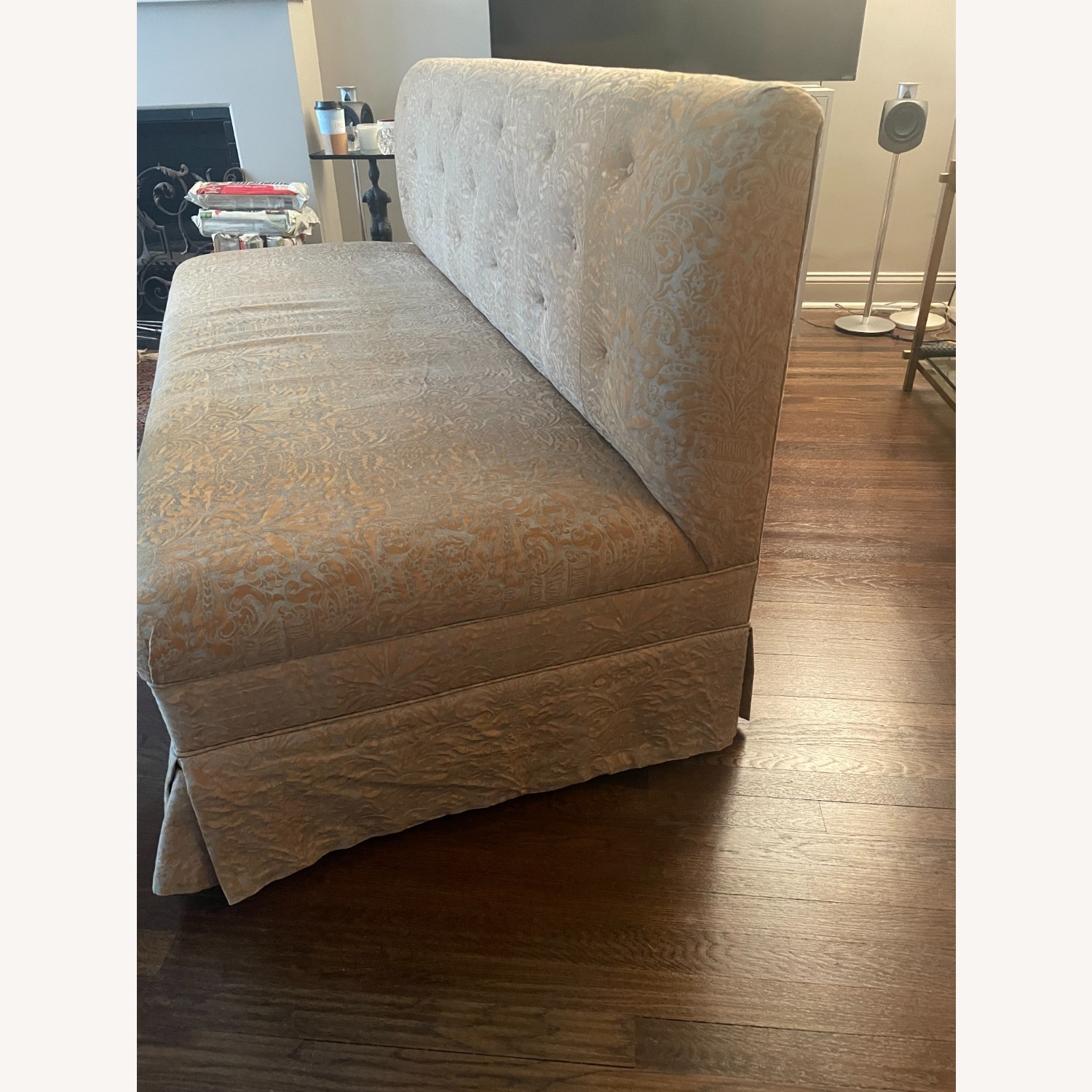 Fortuny Italian Hand-printed Silk Bench - image-2