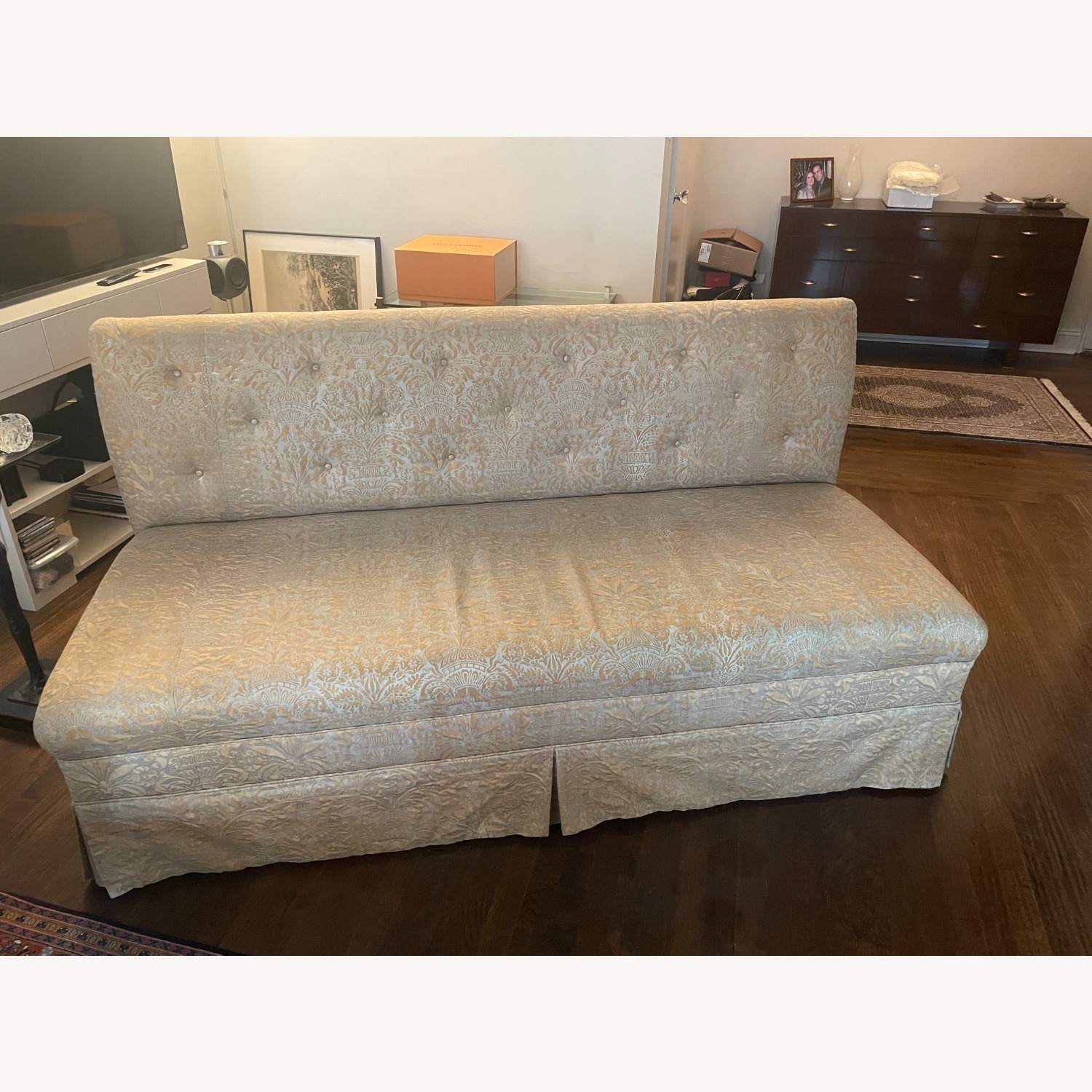 Fortuny Italian Hand-printed Silk Bench - image-4