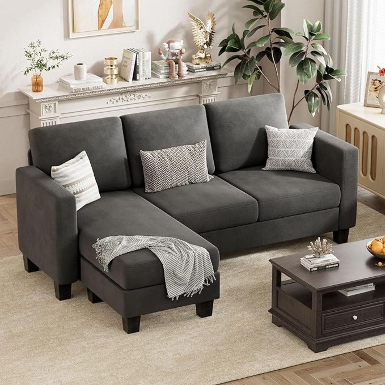 VICTONE Sectional 3 Seater Sofa L Shape - image-5