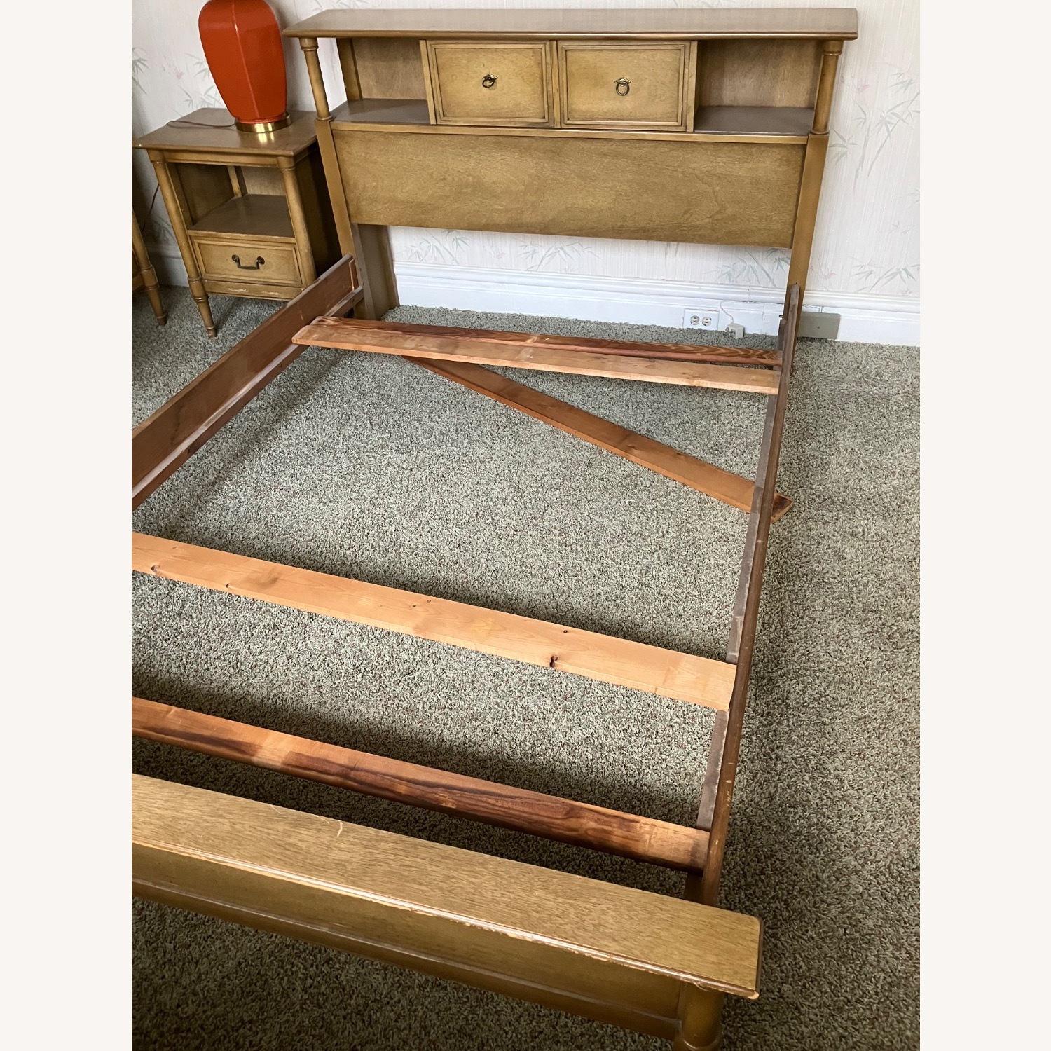 Wood Full Size Bed Frame & Headboard  - image-1