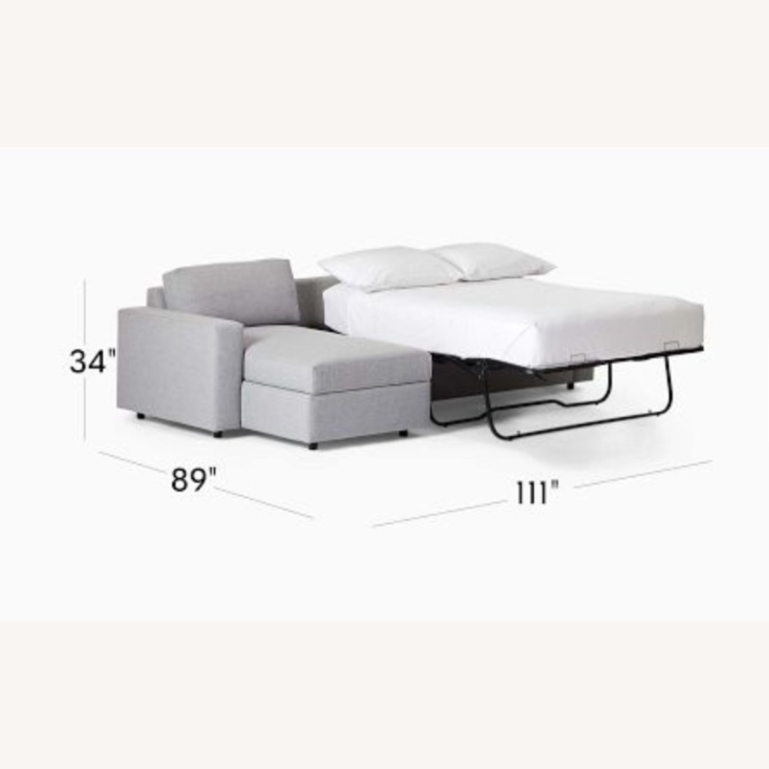 West Elm Urban 2-Piece Sleeper Sectional w/Chaise - image-1