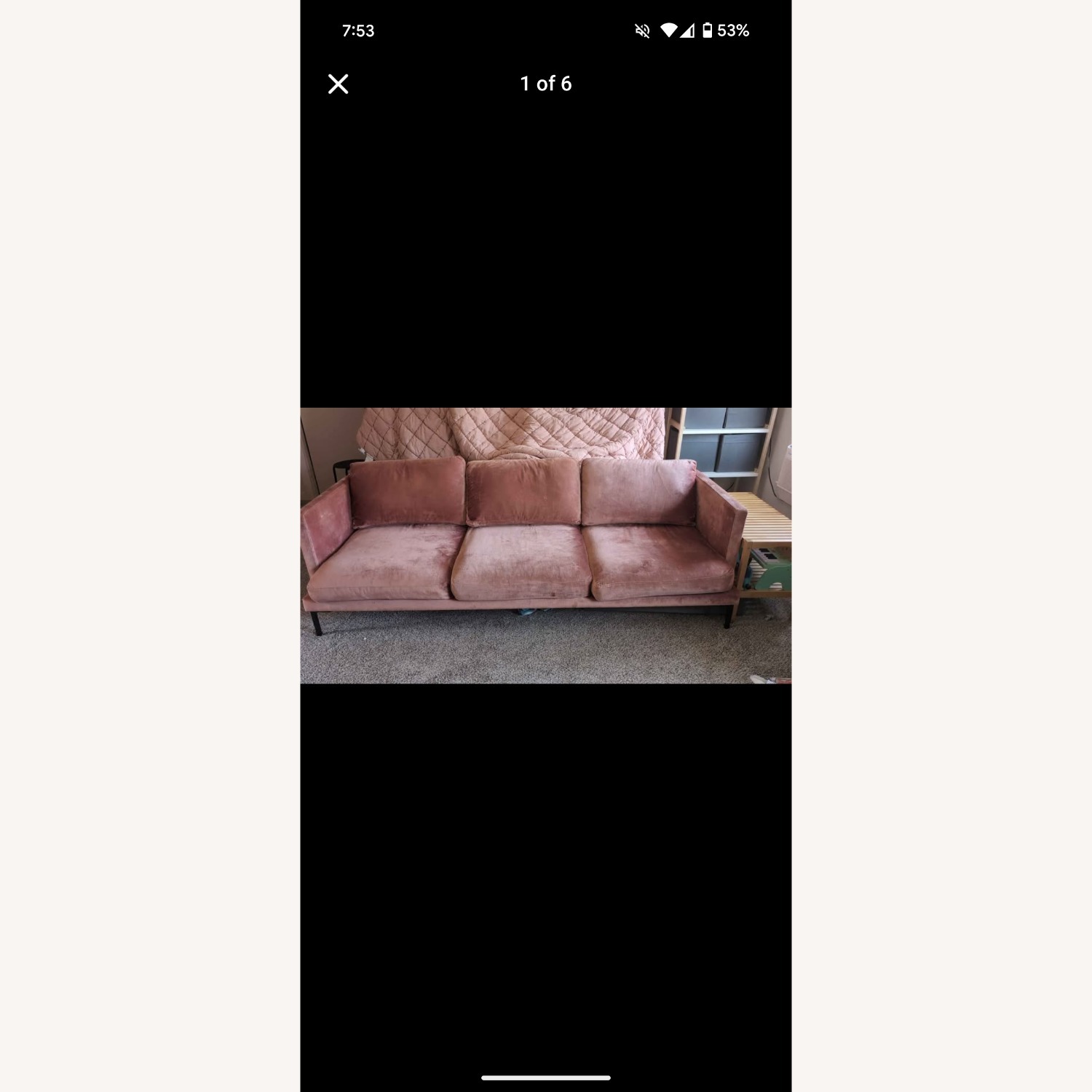 Anthropologie Slub Velvet Linde Sofa - image-1