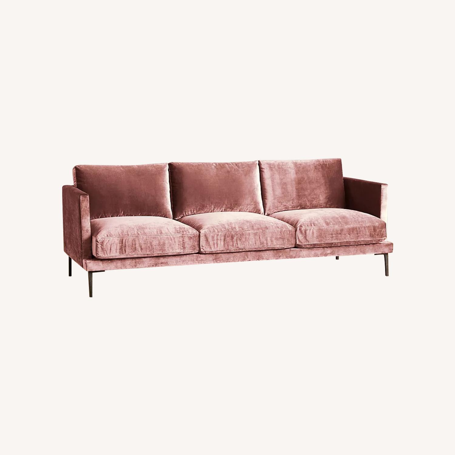 Anthropologie Slub Velvet Linde Sofa - image-0