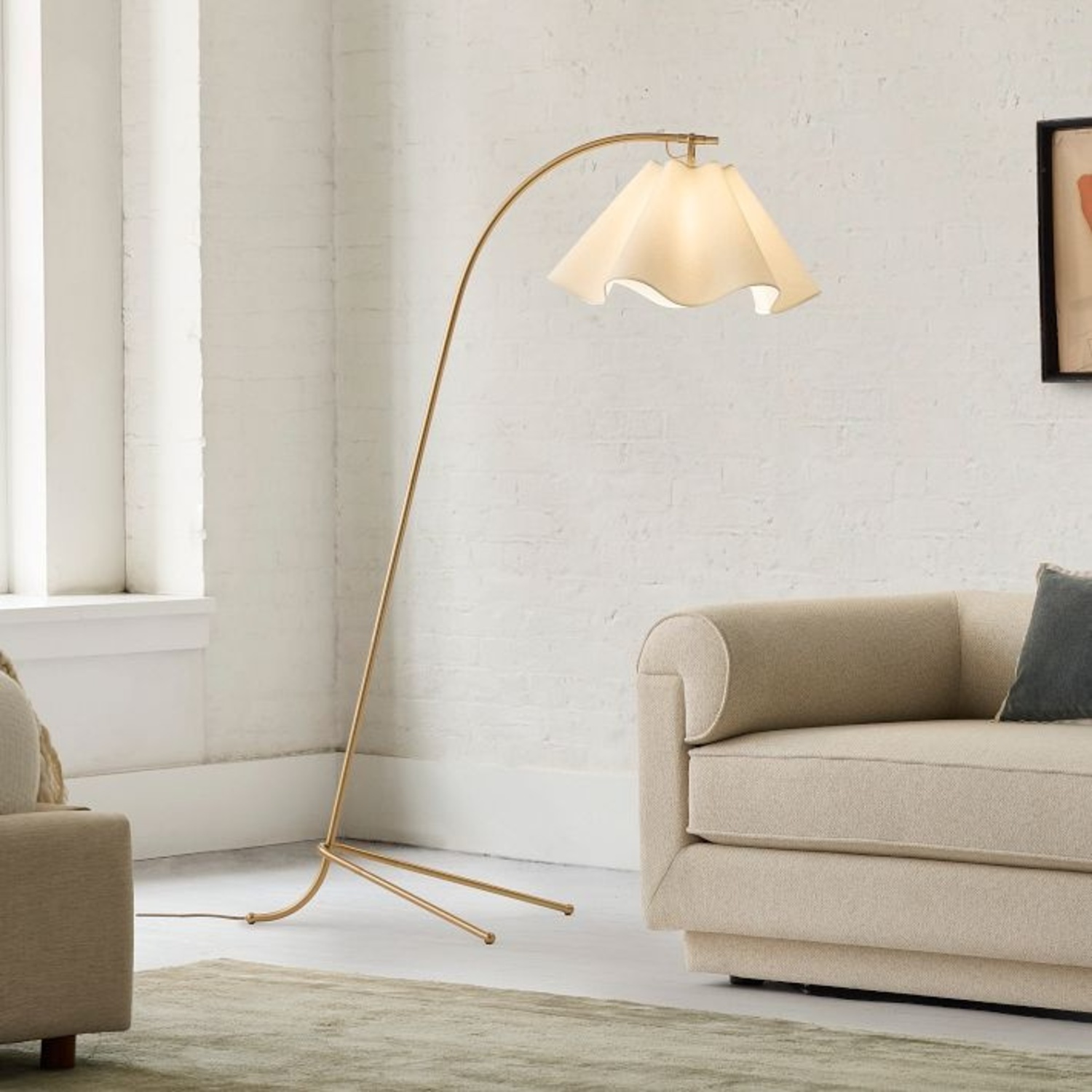 West Elm Anais Scallop Floor Lamp - image-5