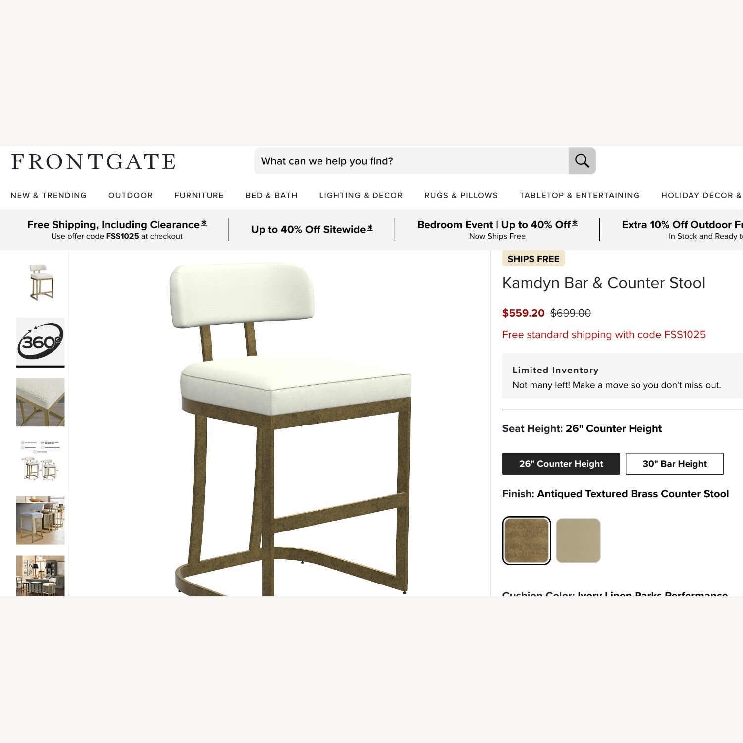 Frontgate 3 Kamdyn Counter Stools - image-7