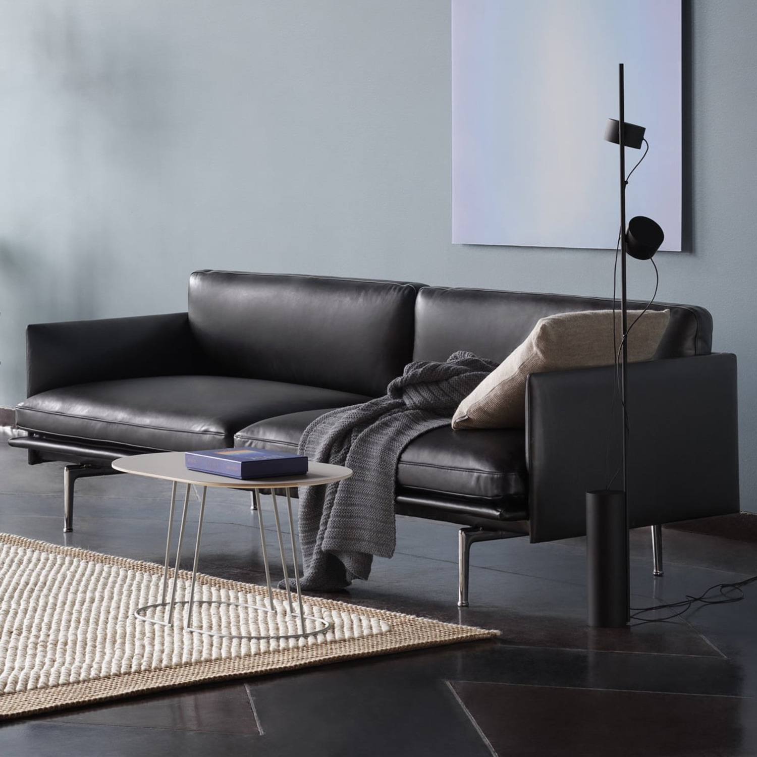 Muuto Outline Sofa in Black Leather - image-2