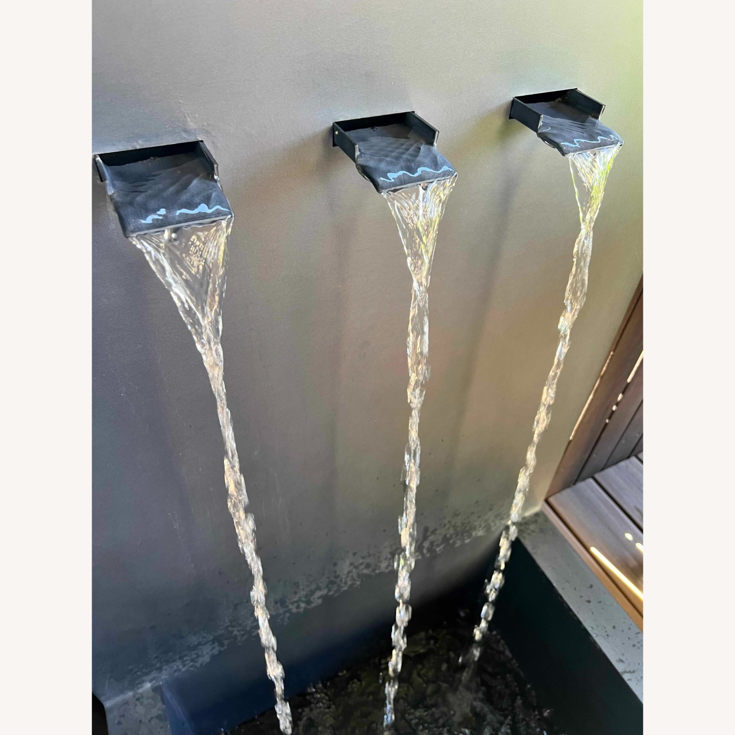 Restoration Hardware Modernist Outdoor Wall 3-Spout Fountain & Cover - image-6