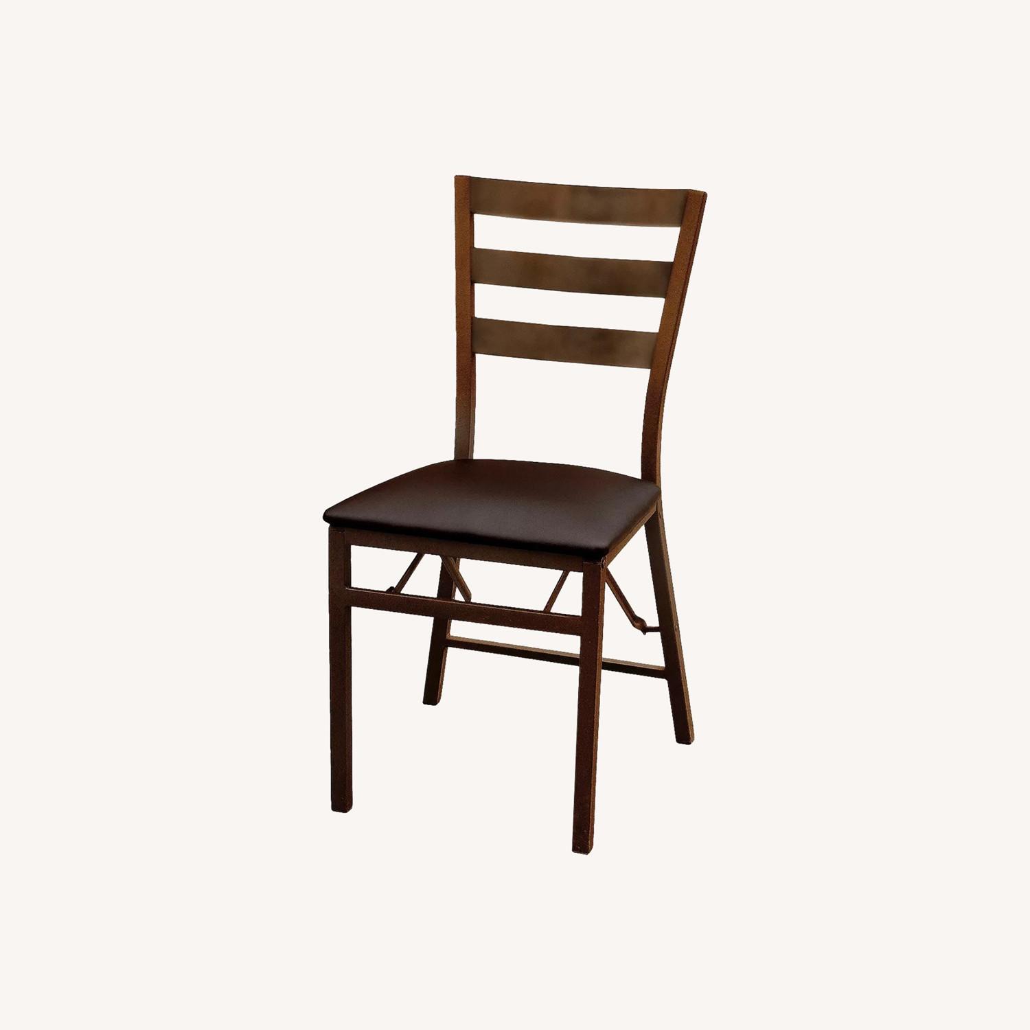 Peakform Wood Padded Folding Chairs Brown - image-0